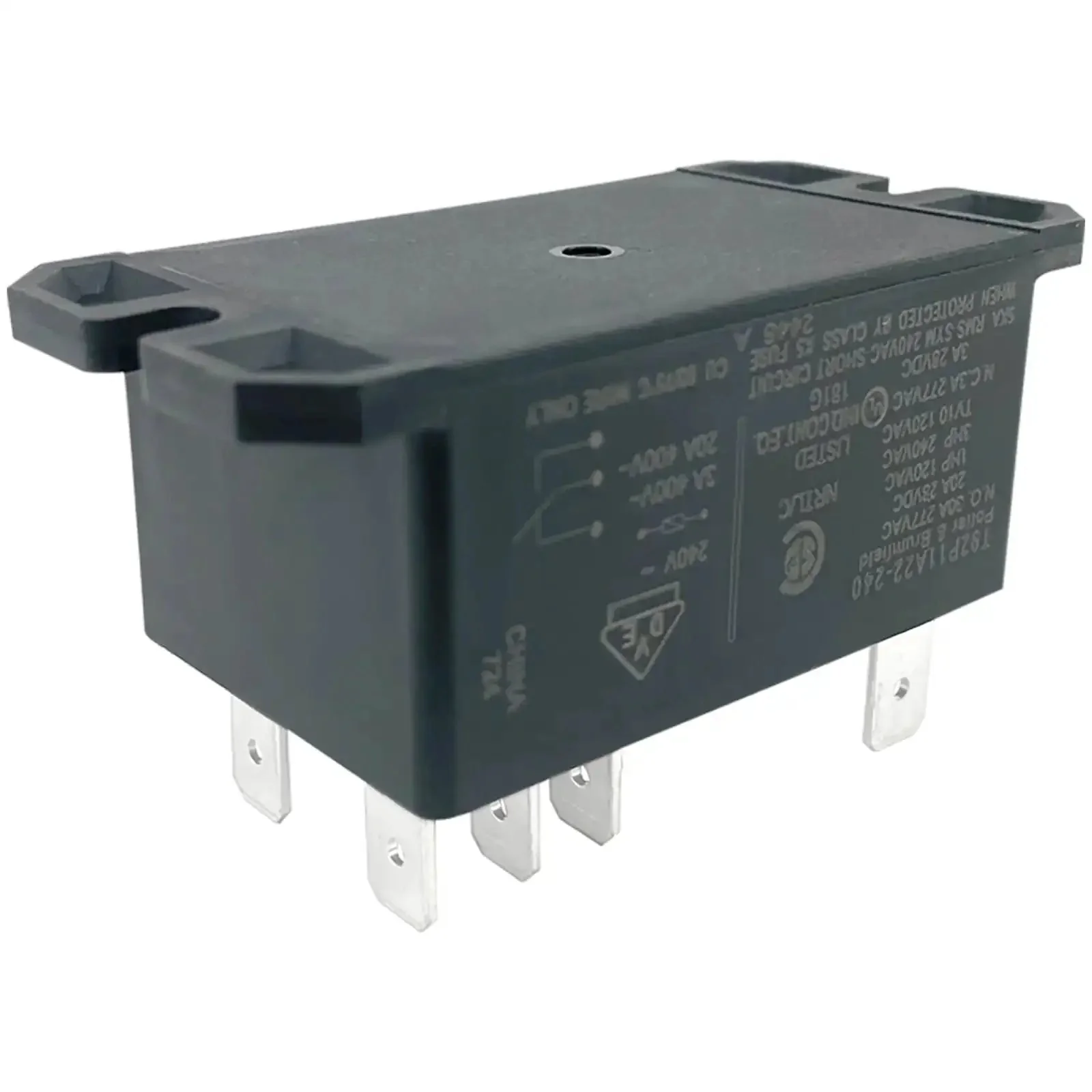 2-Pack 30A 240VAC DPST-NO Power Relay For HVAC Systems, 2 Pole, 8 Pin Quick-Connect, Flange Mount, General Purpose Replacement For T92 Series Relays, Ideal For Furnaces And Air Handlers - Image 4