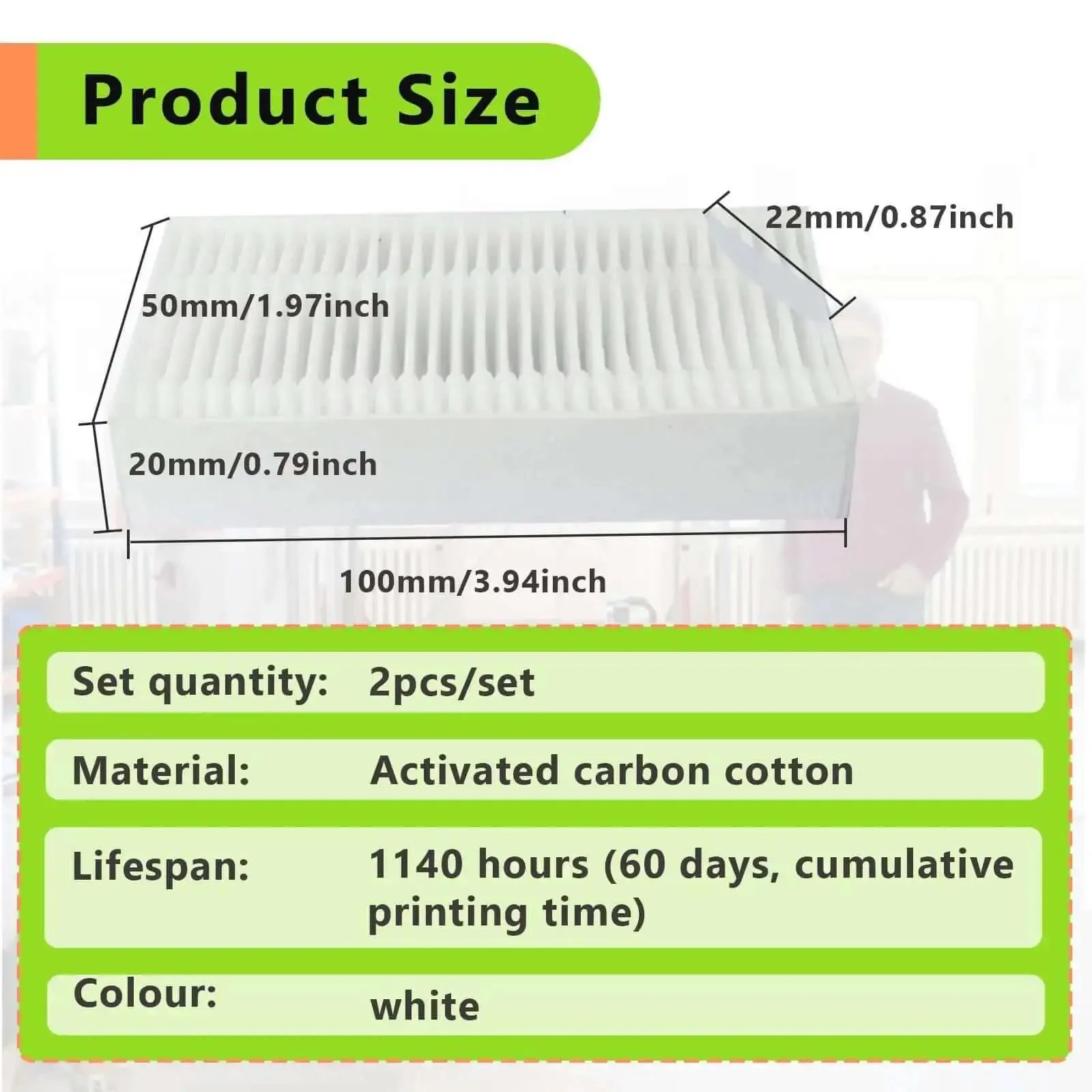 2 Pack 3D Printer Air Filter Cartridges For Adventurer 5M Pro And Adventurer 5M Easy To Install Replacement Filter Set For Clean Air Prolonged Printer Life And Better Print Quality - Image 6