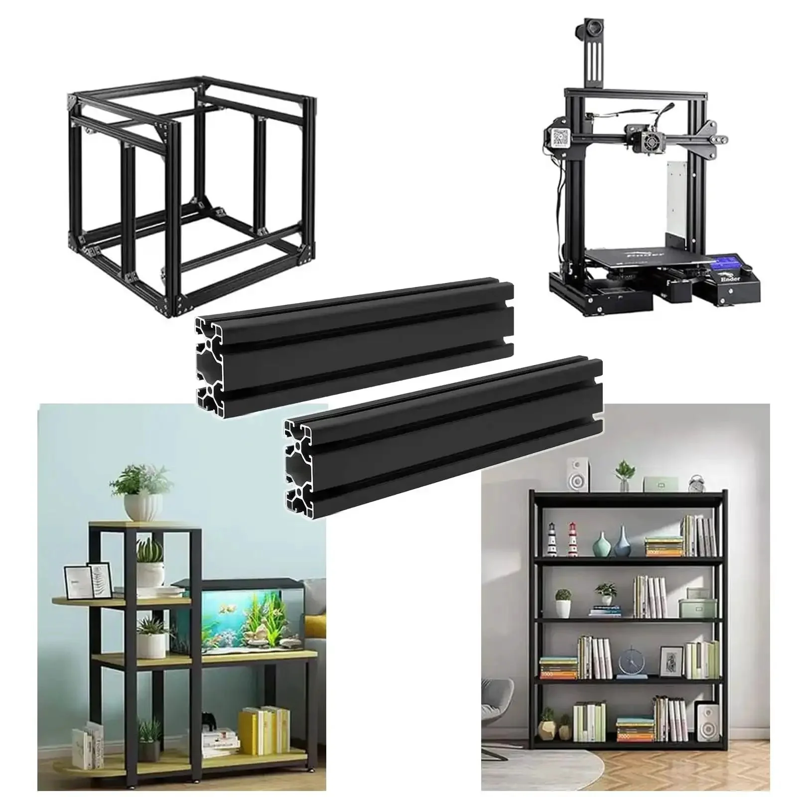 2 Pack 4080 T Slot Aluminum Extrusion 400mm Black Aluminum Profile 40x80 T Slotted Framing European Standard Anodized Linear Rail For DIY 3D Printer Builds And Accessories - Image 3