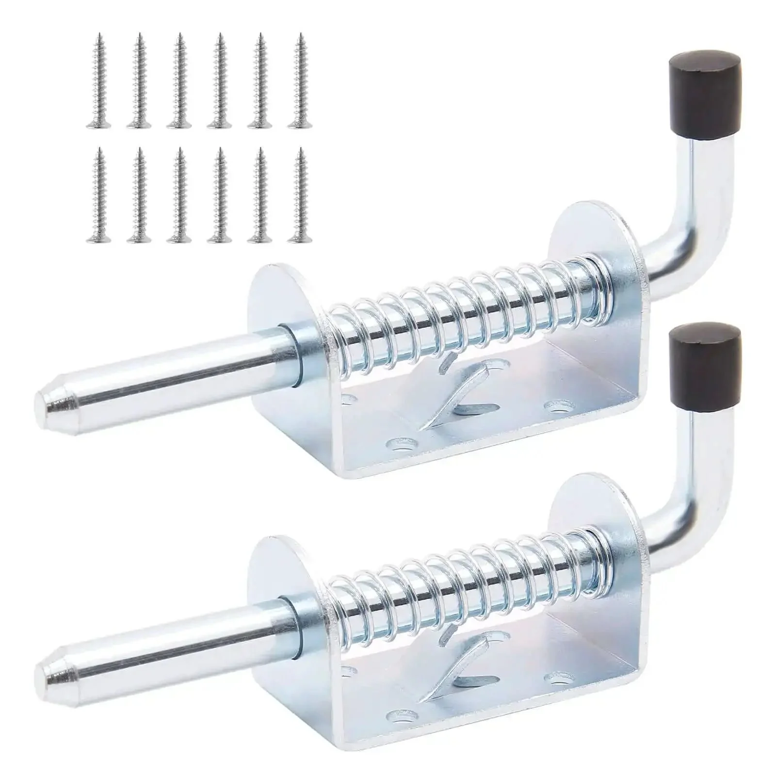 2 Pack 5 Inch Spring Loaded Gate Latch Pin Heavy Duty Barrel Bolt Spring Latch For Cabinets Sheds Trailers And Equipment Chrome Finish Weather Resistant Rust Proof Steel Construction