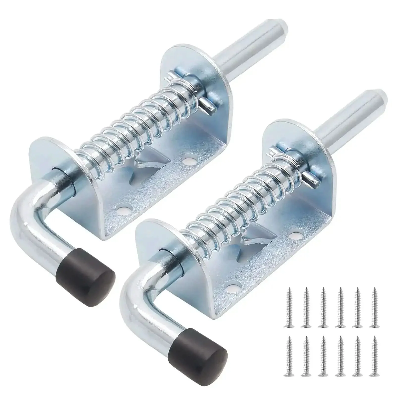 2 Pack 5 Inch Spring Loaded Gate Latch Pin Heavy Duty Barrel Bolt Spring Latch For Cabinets Sheds Trailers And Equipment Chrome Finish Weather Resistant Rust Proof Steel Construction - Image 3