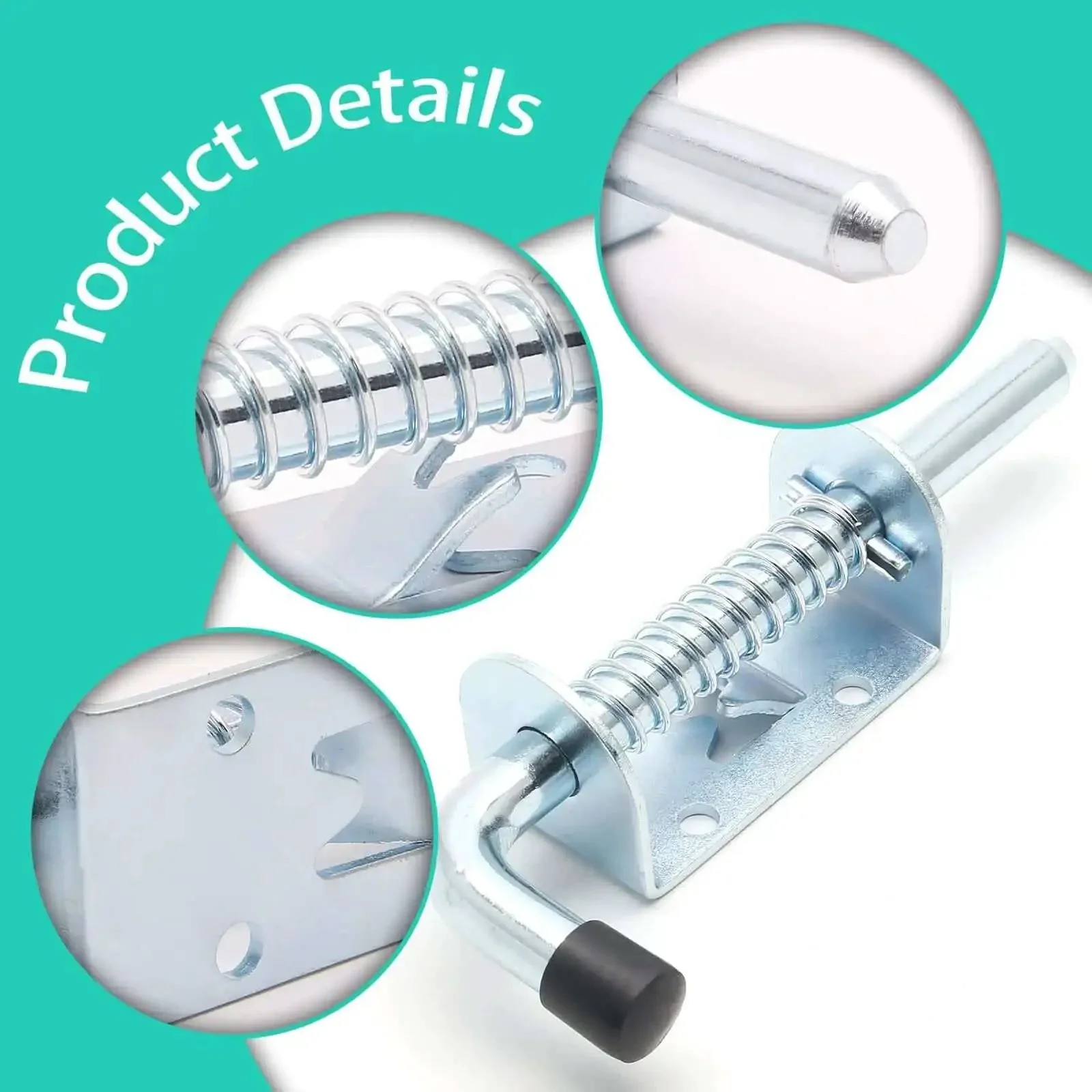 2 Pack 5 Inch Spring Loaded Gate Latch Pin Heavy Duty Barrel Bolt Spring Latch For Cabinets Sheds Trailers And Equipment Chrome Finish Weather Resistant Rust Proof Steel Construction - Image 7