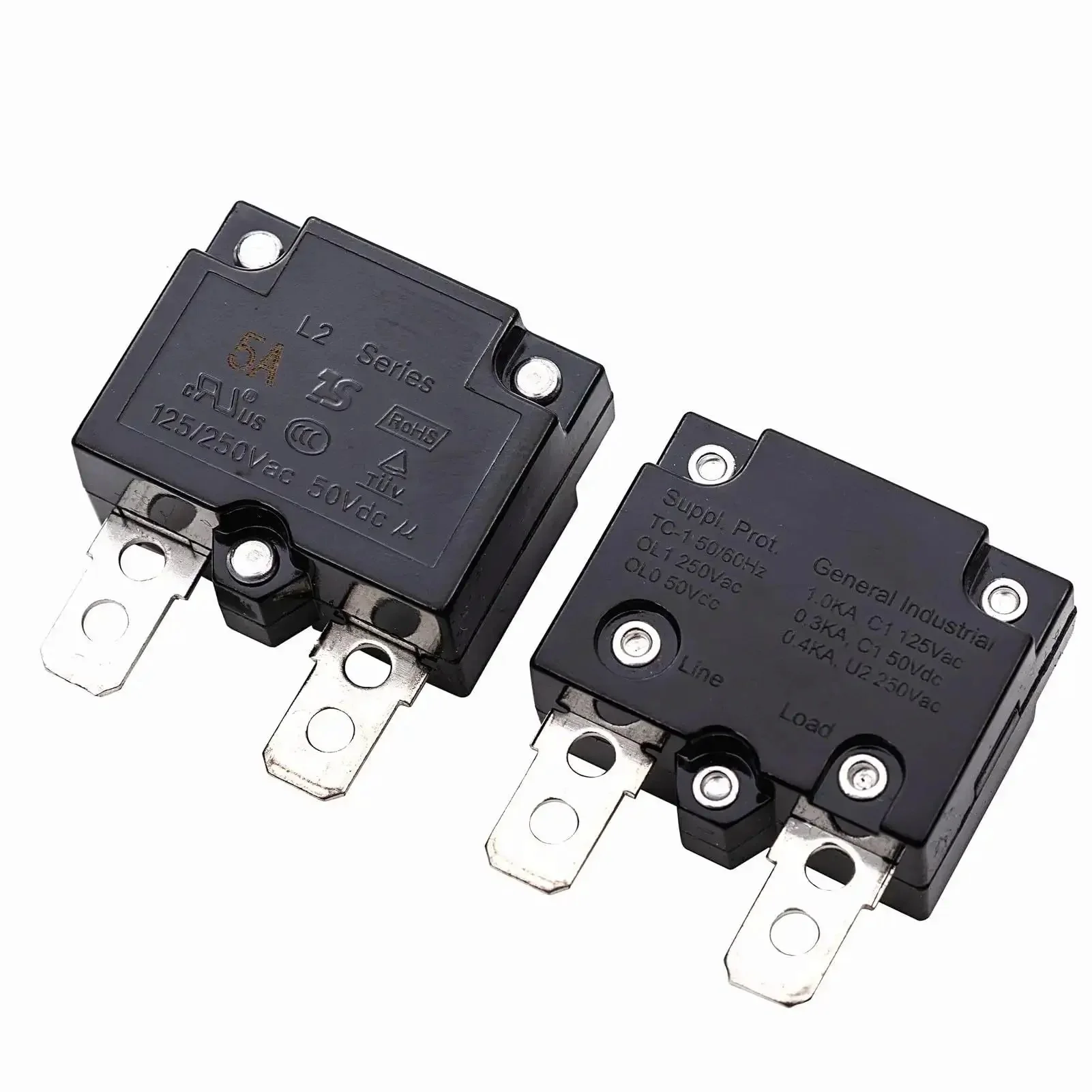 2 Pack 5A Automatic Reset Circuit Breaker For Kids Ride On Toys 125 250Vac And 50Vdc Thermal Switch Overload Protector Auto Reset Safety For Electric Car Accessories - Image 2
