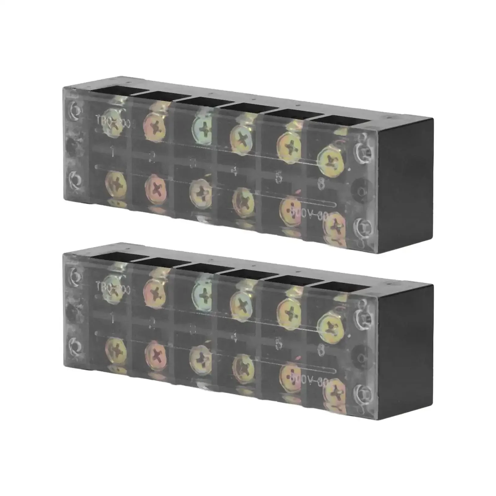 2 Pack 60A 600V Terminal Strip With Clear Cover Dual Row Screw Clamp Wire Terminal Block For Bridge Lighting And Factory Electrical Cables No Fuss DIY Wiring - Image 9