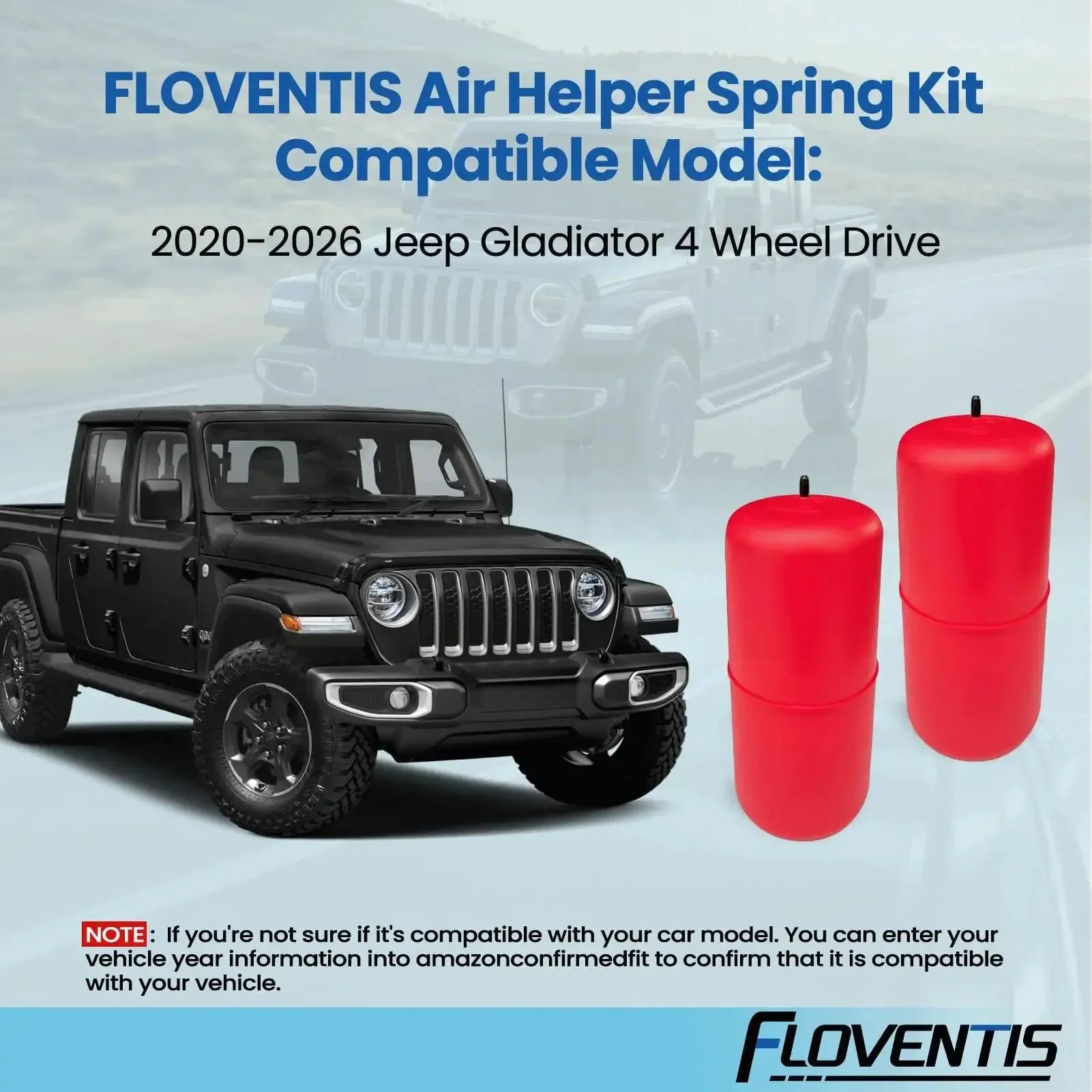 2 Pack Air Suspension Kit For Jeep Gladiator 2020 To 2026 4x4 Rear Air Helper Springs Heavy Duty Load Leveling Bags Improve Ride Comfort Towing Stability And Off Road Handling - Image 3