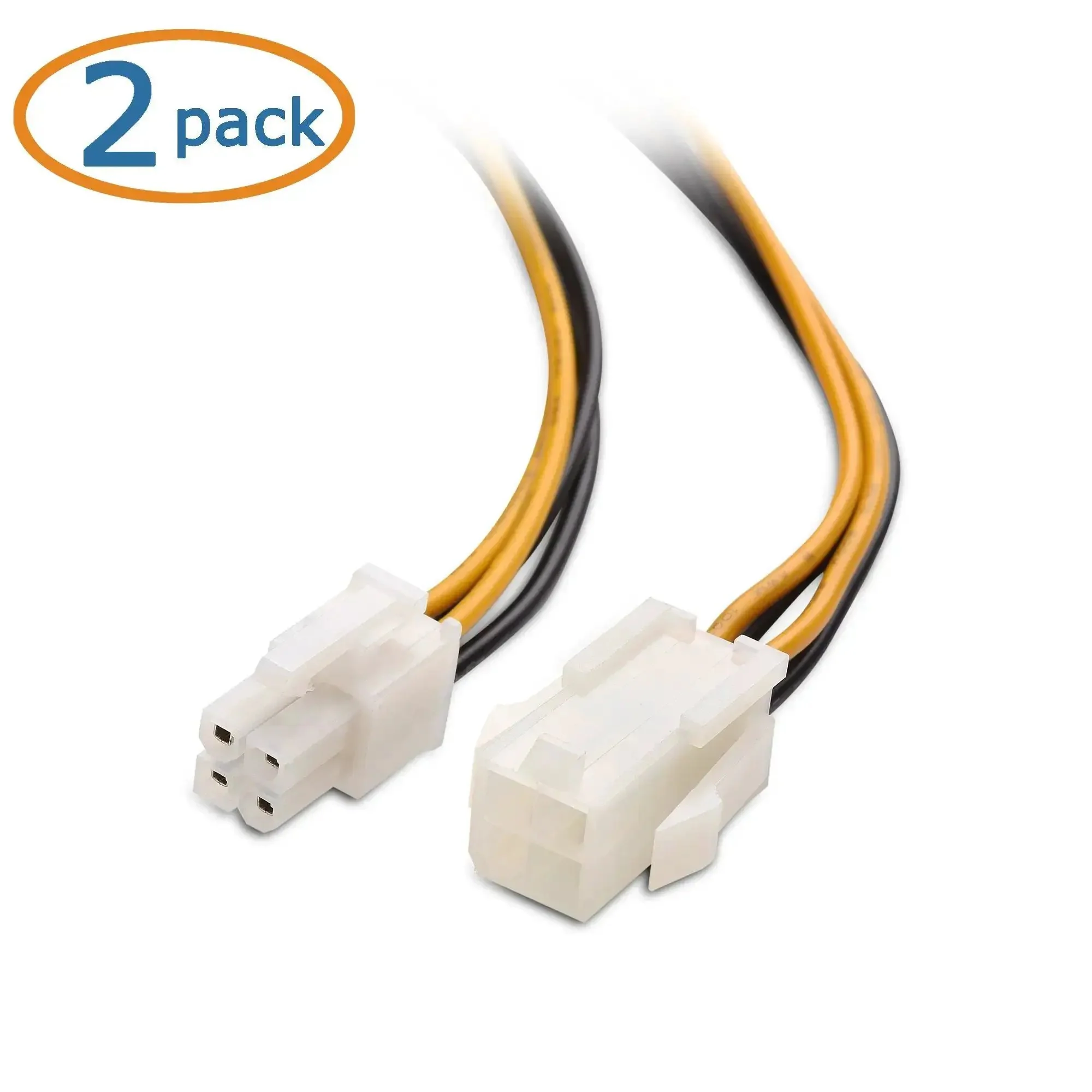 2 Pack ATX Power Supply 4 Pin CPU Extension Cables 8 Inch PSU To Motherboard CPU Power Connector Extension For Easy No Fuss Cable Management And Cleaner PC Builds - Image 4