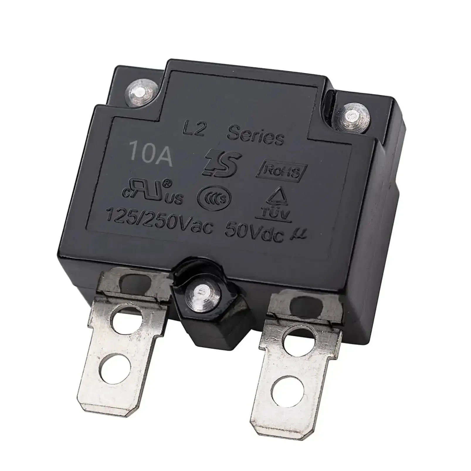 2 Pack Automatic Reset Circuit Breaker 10A 125 To 250V AC, 50V DC Thermal Relay Switch For Kids Ride On Toys Cars, Kid Friendly Overload Protection Relay, Replacement Part For Electric Cars