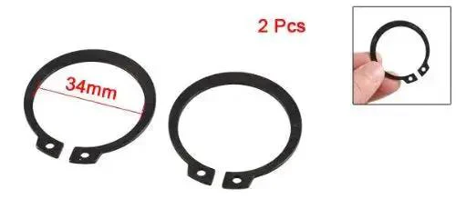 2 Pack Black Metal External Snap Ring For 34mm Axle Shaft Rock Solid Heavy Duty Circlip Set For Mechanical Assemblies Automotive Motorcycle Equipment And Machinery Maintenance - Image 2