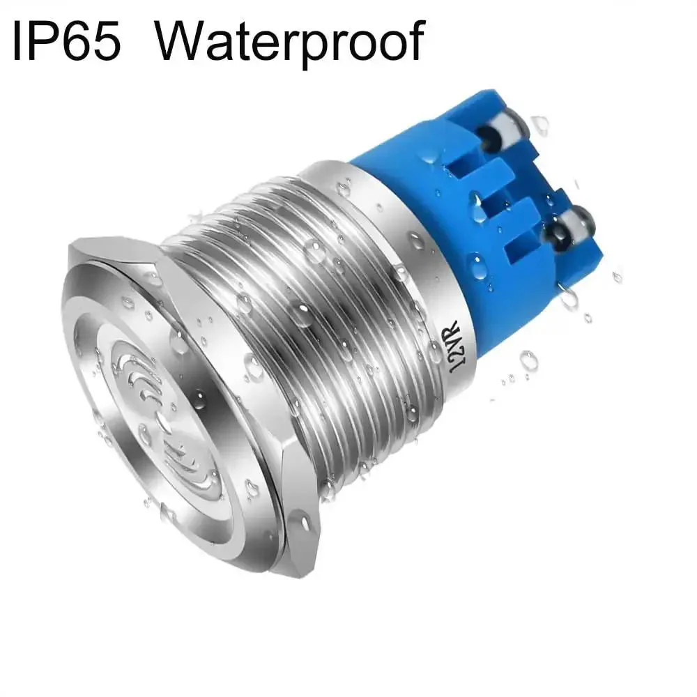 2 Pack DC 12V 19mm Waterproof IP65 Red LED Flash Indicator Light With Buzzer 90dB Alarm Built Tough Stainless Steel Panel Mount For Electrical Control Panels And DIY Projects - Image 3