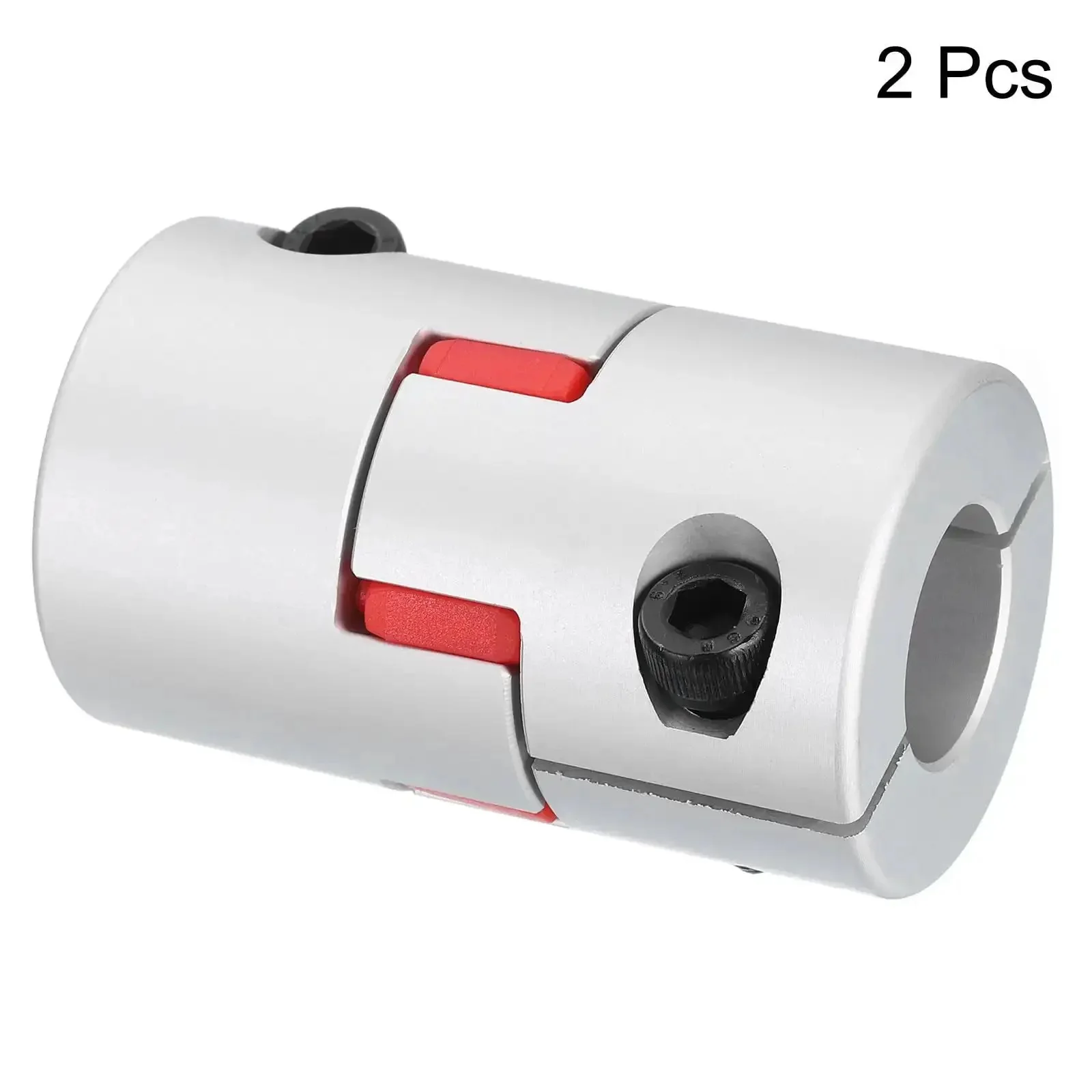 2 Pack Flexible Plum Shaft Coupling 14mm To 19mm Aluminum Spider Coupler For 3D Printers CNC Machines And Servo Stepper Motors Durable Lightweight Connector With Hex Wrench Silver Tone Red Best Pick - Image 4