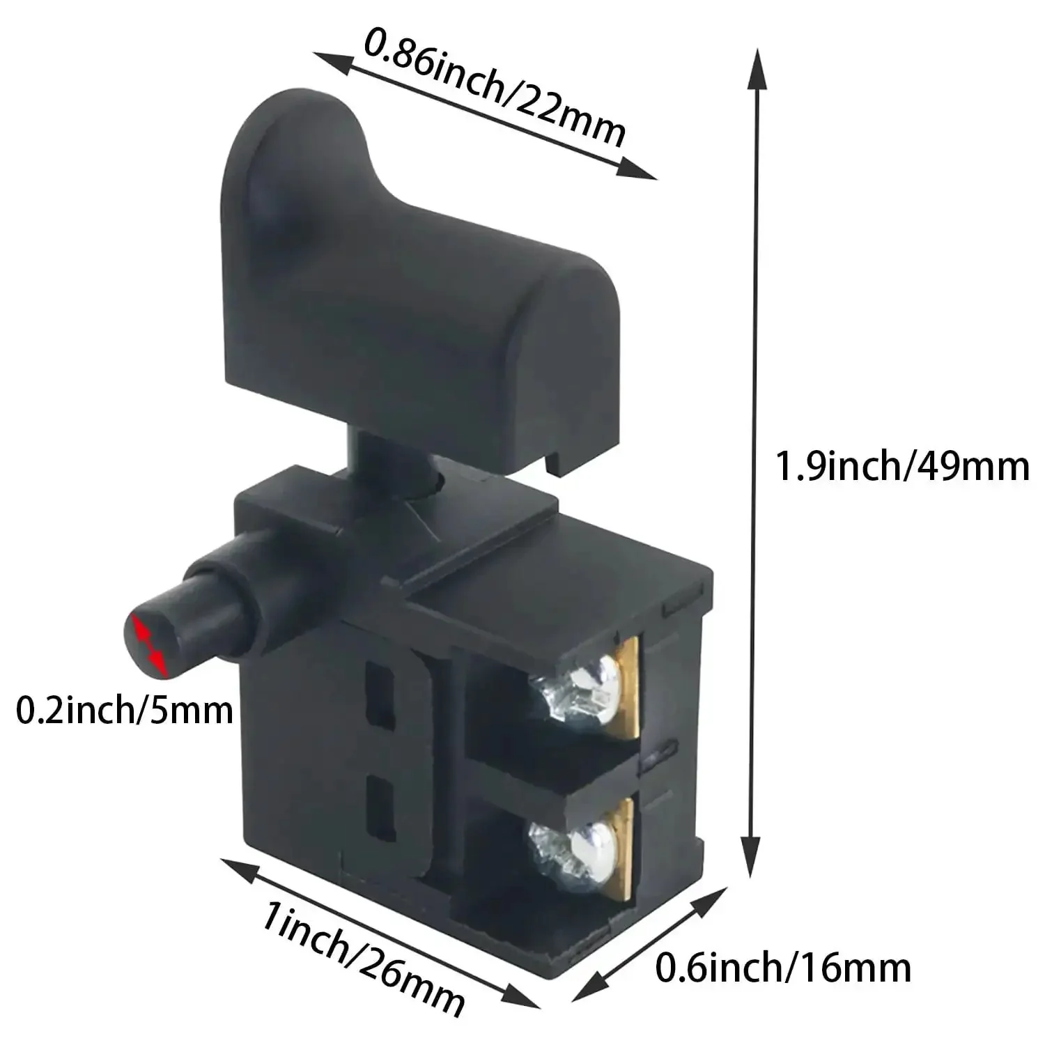 2 Pack Hammer Trigger Power Tool Switches With Pushbutton 6A 110 Type For Drill Cutter Hand Drill And Angle Grinder Durable Metal And Plastic Construction Easy Install And Comfortable Press - Image 4