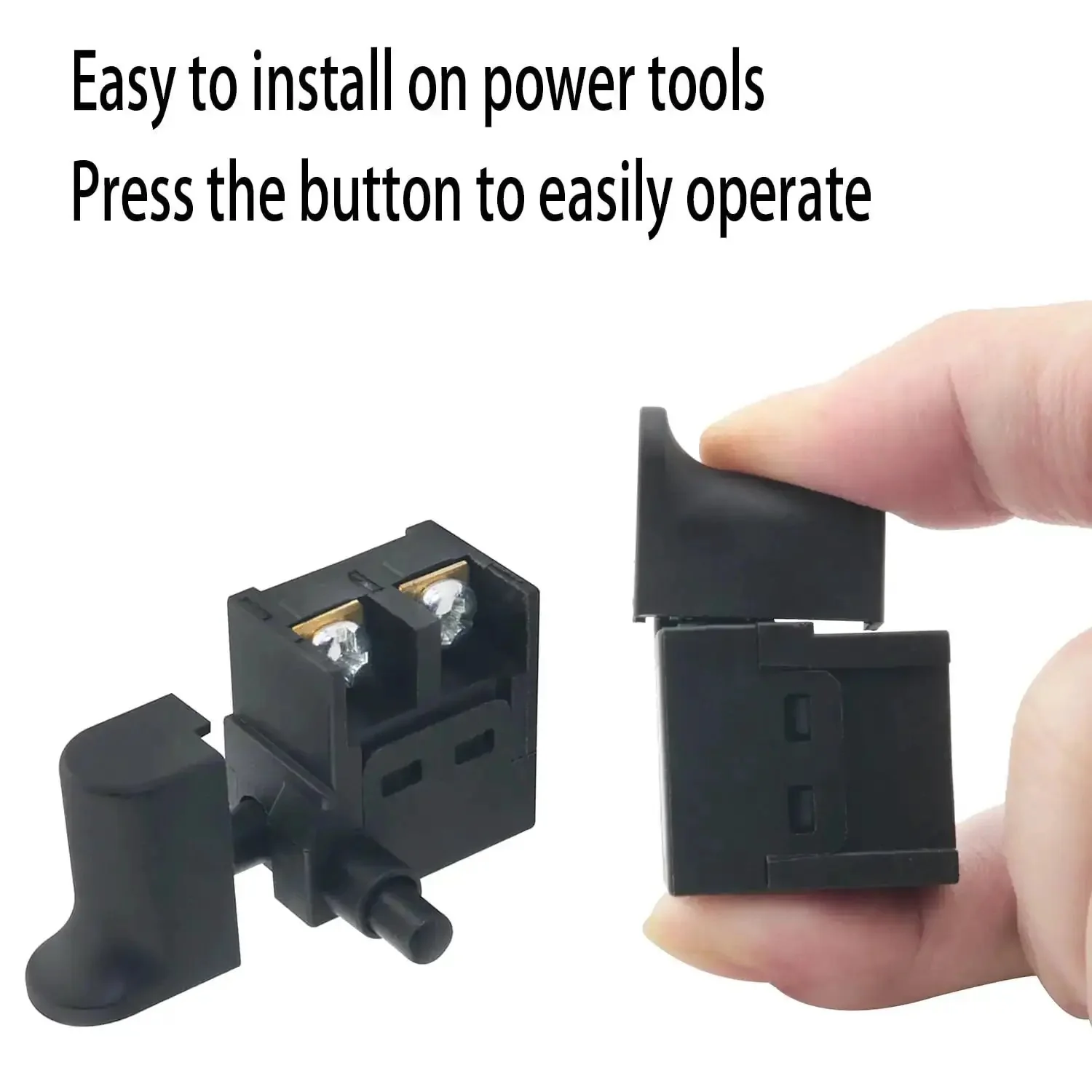 2 Pack Hammer Trigger Power Tool Switches With Pushbutton 6A 110 Type For Drill Cutter Hand Drill And Angle Grinder Durable Metal And Plastic Construction Easy Install And Comfortable Press - Image 6