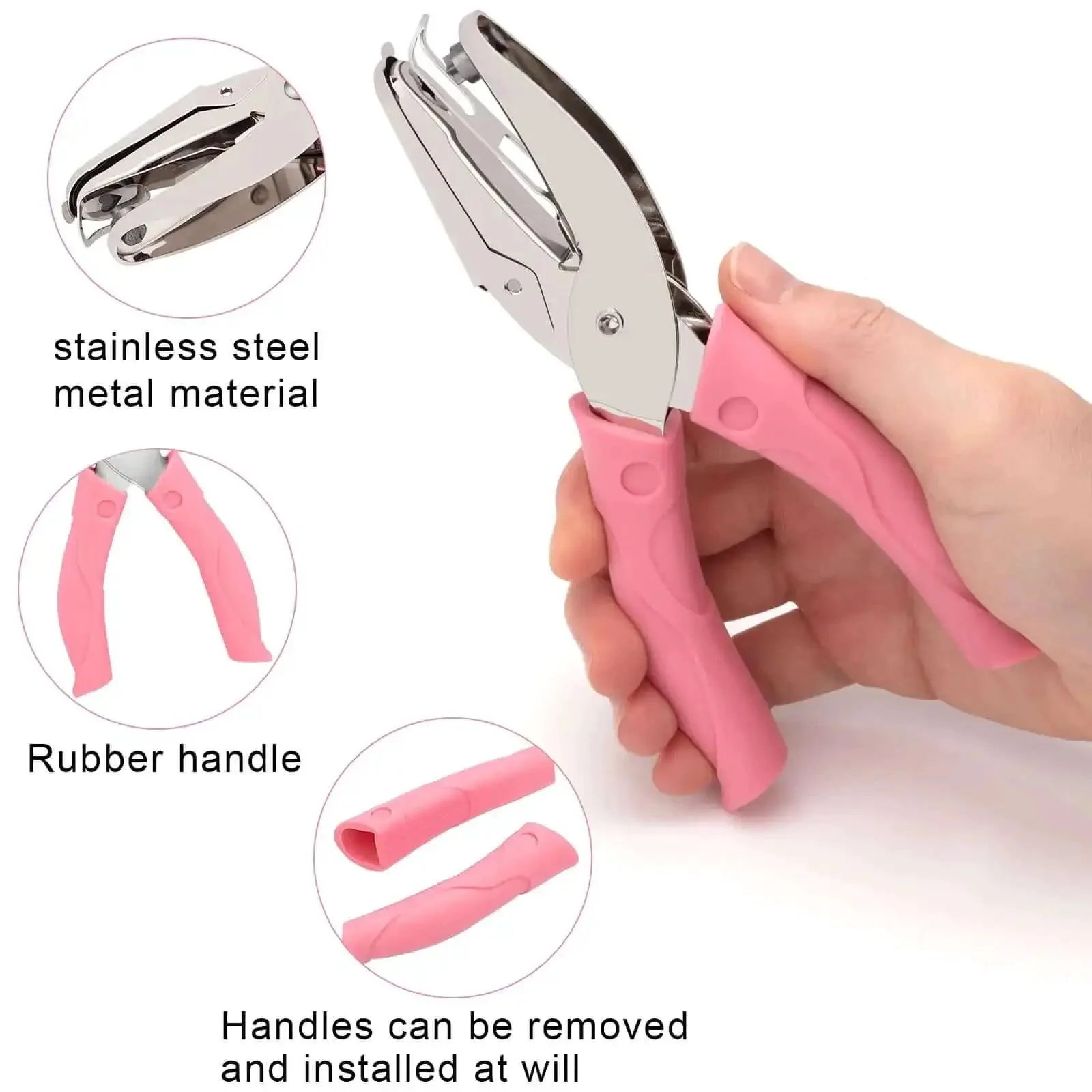 2 Pack Handheld Hole Punch Set With Heart And Star Shape Punches, Stainless Steel Construction, Ergonomic Easy Grip Handles, Portable Paper Punches For DIY Crafts, Scrapbooking, Card Making, Journaling - Image 6