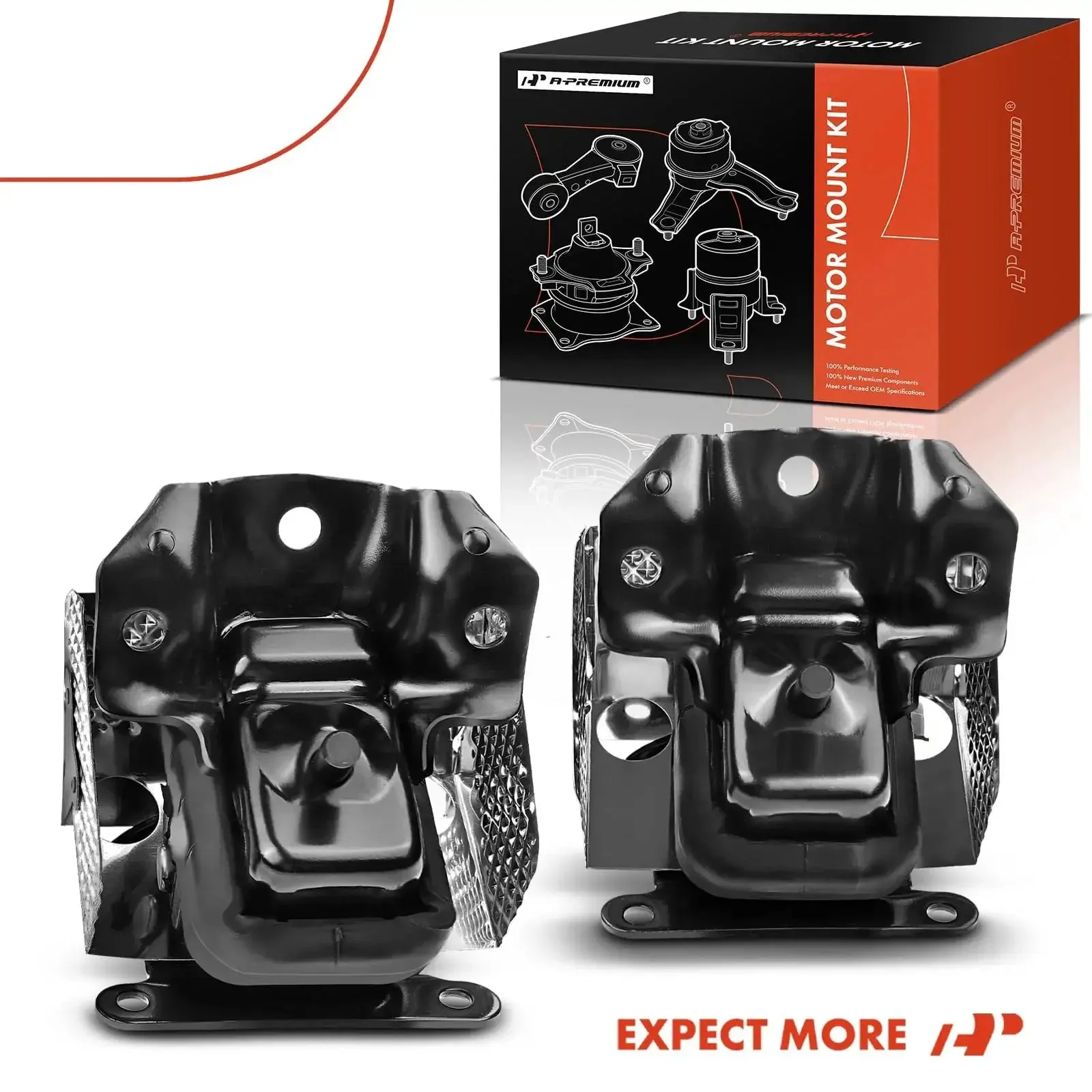 2 Pack Left And Right Engine Motor Mounts With Heat Shield For Chevy GM Trucks And SUVs 2007 To 2014 Fits Avalanche Silverado Suburban Tahoe Sierra Yukon Escalade Replace 15854941 15837373 - Image 2