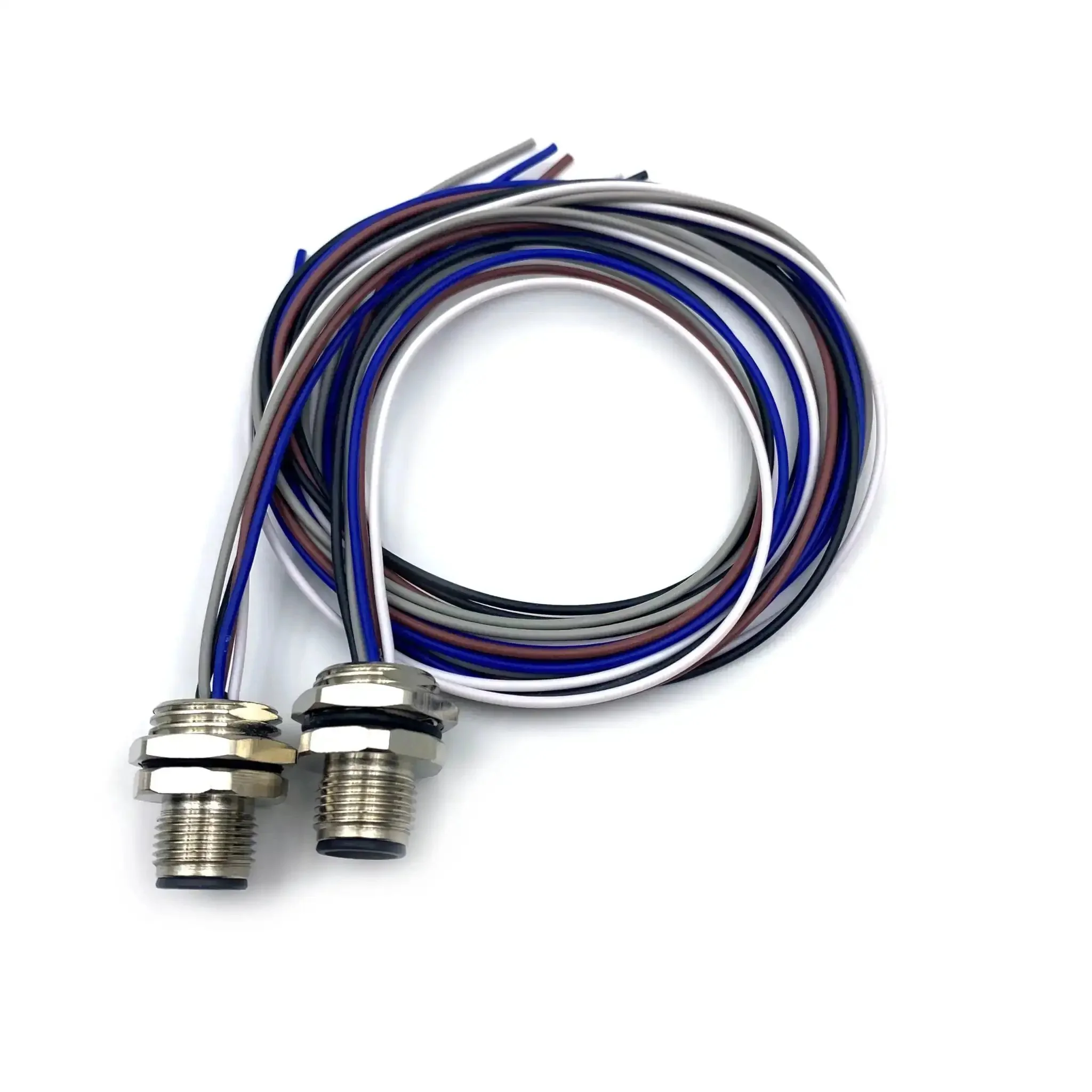 2 Pack M12 5 Pin A Coded Male Connector Cable IP67 Waterproof Back Mount Straight Unshielded Aviation Socket Electrical Cable Sensor Receptacle 125V 4A 0.5 Meter - Image 8