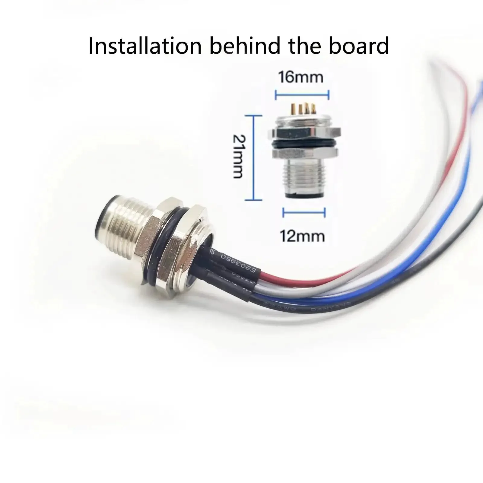 2 Pack M12 5 Pin A Coded Male Connector Cable IP67 Waterproof Back Mount Straight Unshielded Aviation Socket Electrical Cable Sensor Receptacle 125V 4A 0.5 Meter - Image 9