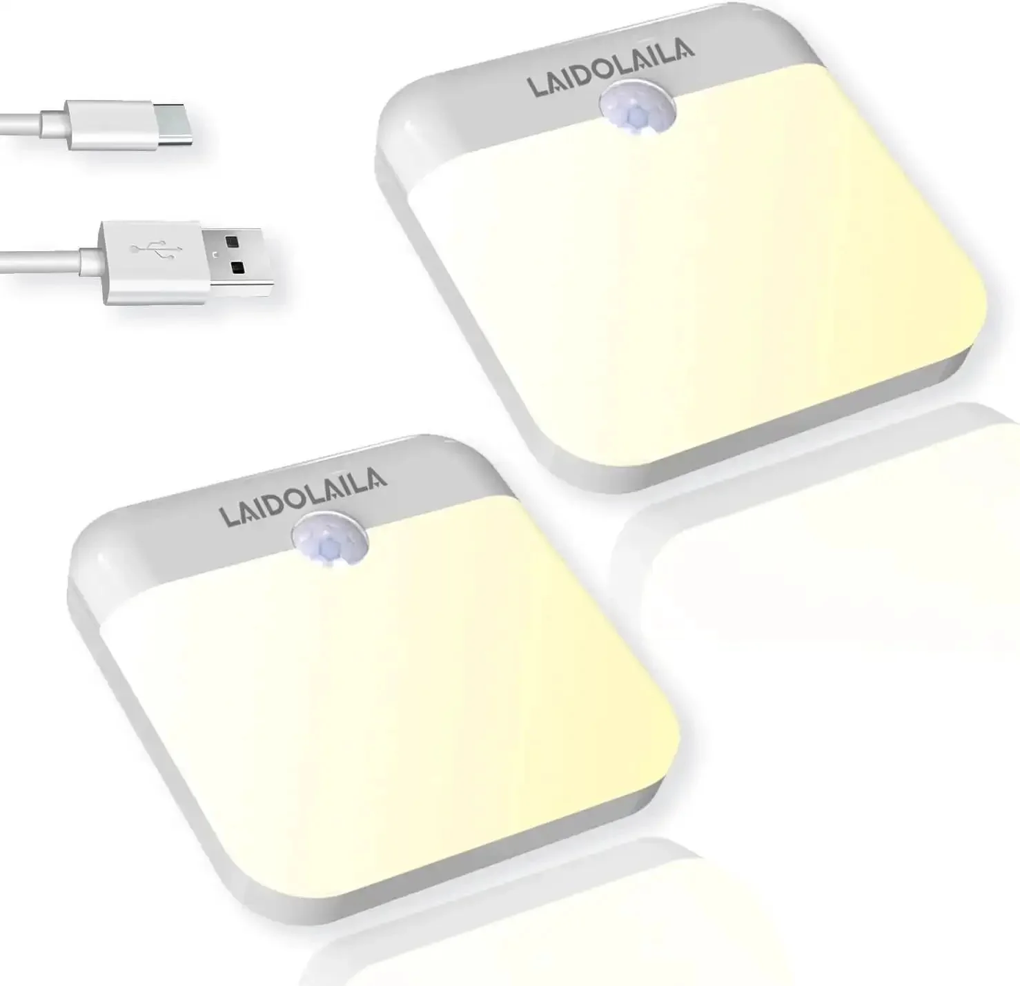 2 Pack Magnetic Motion Sensor Night Light USB Rechargeable LED For Cruise Cabins And Travel Fits Bathroom Hallway Cabin Toilet Bed Stair Cruise Ship Approved Portable Indoor Lighting Kit 2026