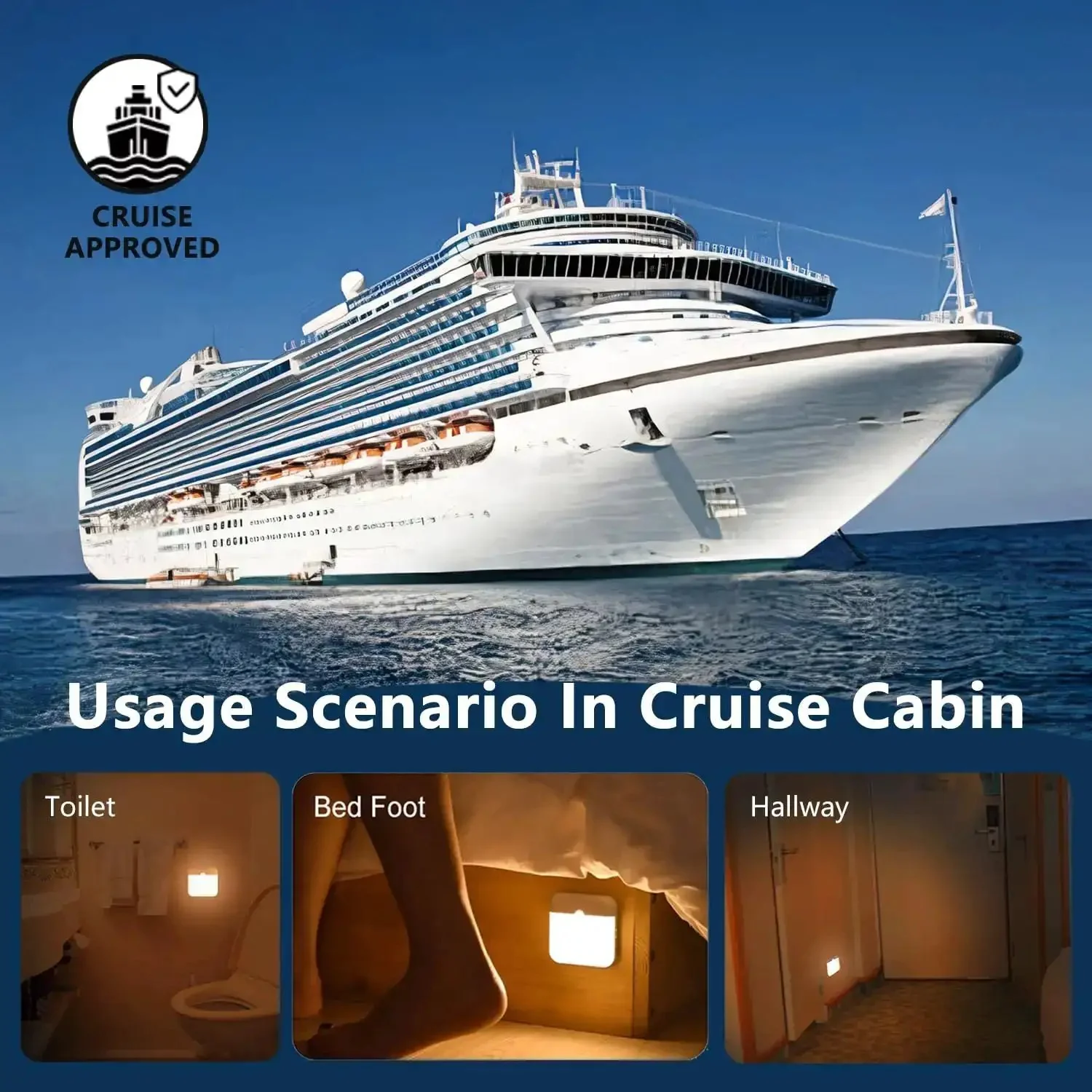 2 Pack Magnetic Motion Sensor Night Light USB Rechargeable LED For Cruise Cabins And Travel Fits Bathroom Hallway Cabin Toilet Bed Stair Cruise Ship Approved Portable Indoor Lighting Kit 2026 - Image 5