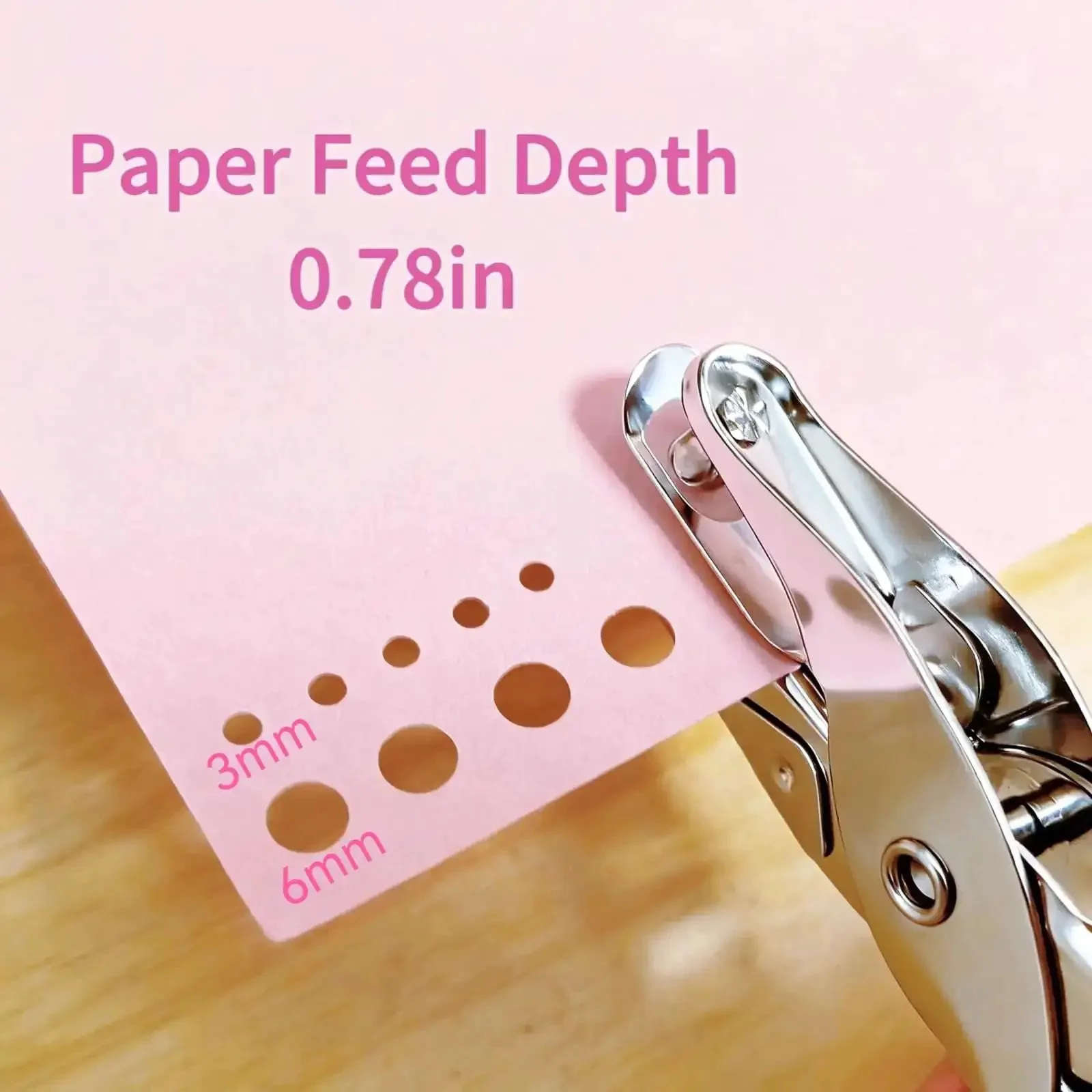 2 Pack Mini Circle Hole Punches One Quarter Inch And One Eighth Inch With Pink Soft Grip Handles Handheld Paper Punch For Crafts Scrapbooks Tags Tickets Adjustable Hole Position For Precise DIY Projects - Image 3