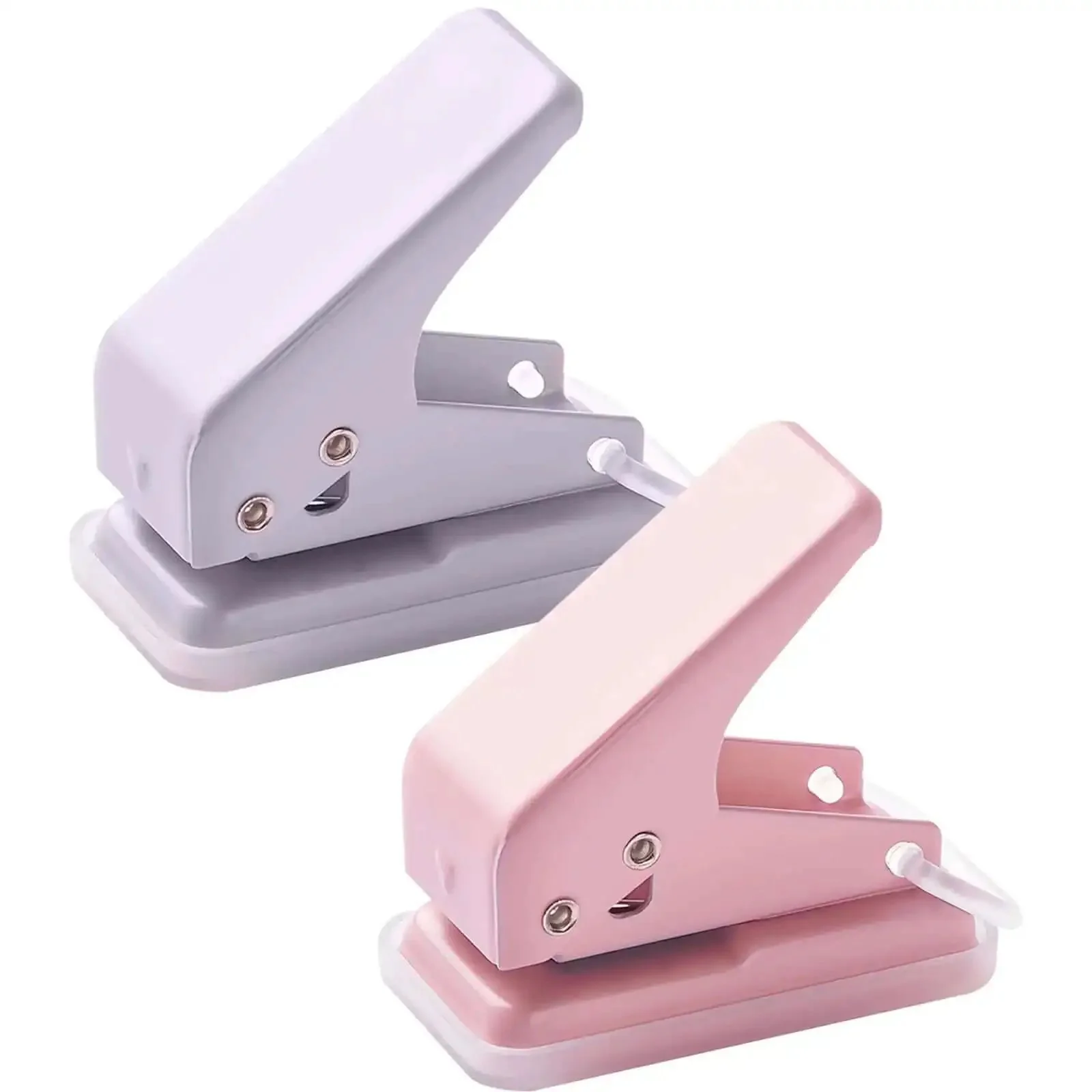 2 Pack Mini Hole Punch 6mm Circle Holes Ultra Compact 10 Sheet Capacity Pocket Sized Puncher For Paper Card Stock Index Cards Chipboard And Crafts Pink And Purple