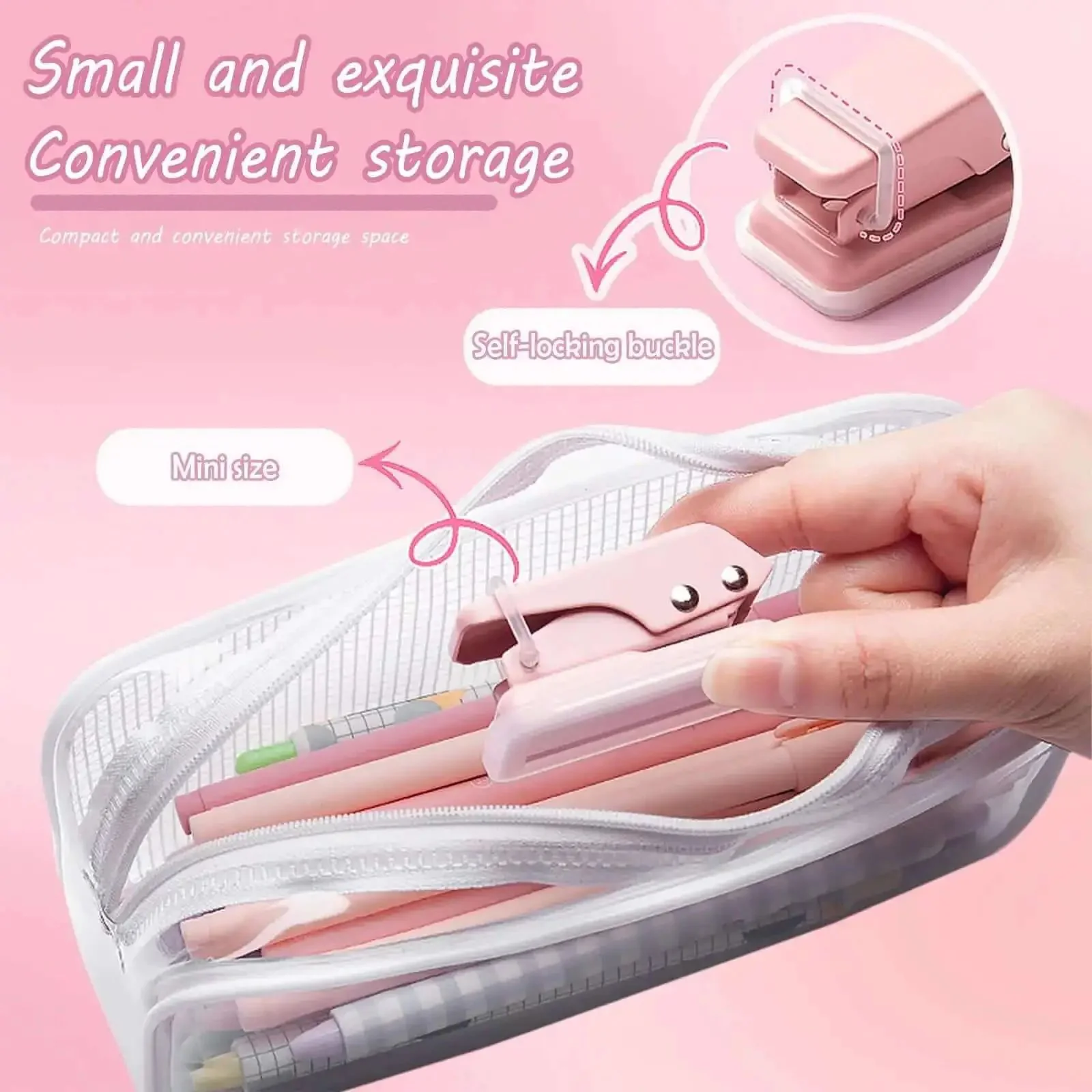 2 Pack Mini Hole Punch 6mm Circle Holes Ultra Compact 10 Sheet Capacity Pocket Sized Puncher For Paper Card Stock Index Cards Chipboard And Crafts Pink And Purple - Image 6