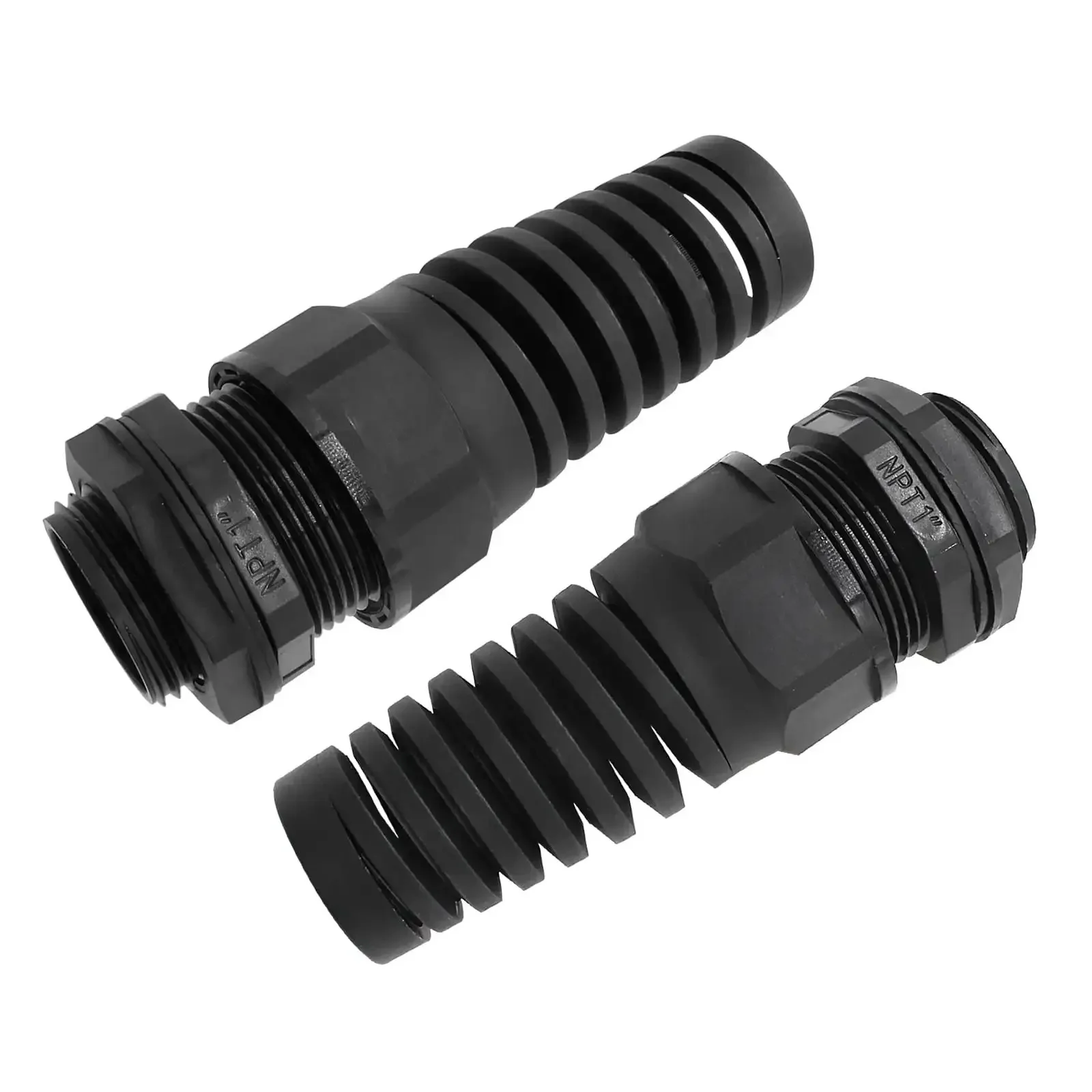 2 Pack NPT 1 Inch IP68 Waterproof Cable Gland With Nylon Joint And Adjustable Locknut Flex Spiral Strain Relief Gaskets Tough As Nails Weatherproof Seal For 18-25mm Cables