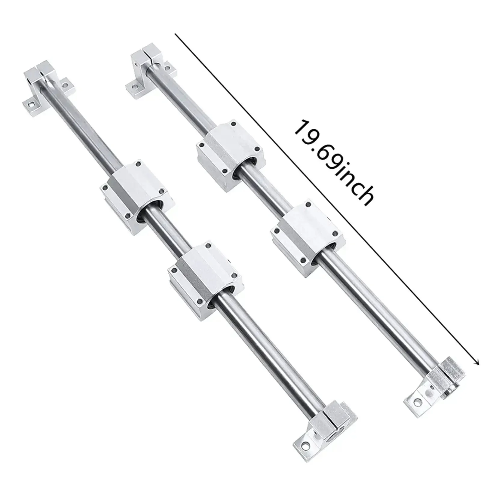 2 Pack Pro Grade Linear Rail Kit 500mm With 12mm Dia Ball Bearing Slide Bushing And 500mm Linear Shaft Optical Axis Rod Rail Support Set For Smooth Low Noise Movement On CNC Or DIY Machines - Image 6