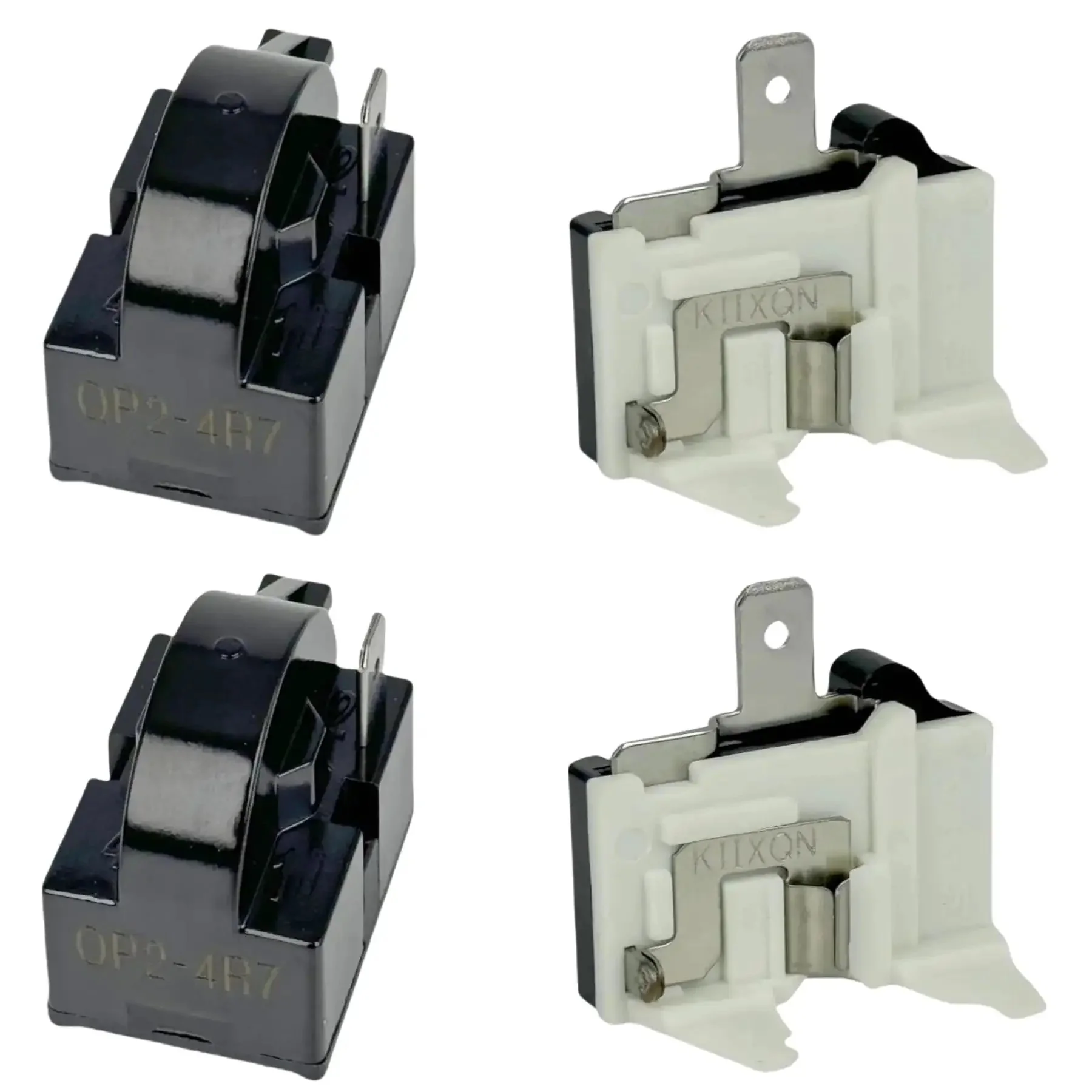 2-Pack PTC Refrigerator Starter Relay Kit With Overload Protectors 6750C-0005P, Replacement 4-Piece Set For Most Mini Fridges, Compact Coolers And Freezers