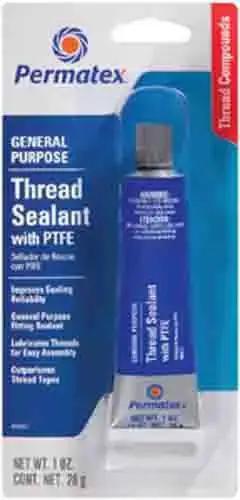 2 Pack PTFE Thread Sealant For Fittings, General Purpose Sealant That Outperforms Tapes And Pipe Dopes, Seals And Resists Pressure In Air, Oil, Diesel, Fuel And Hydraulic Lines, Clear