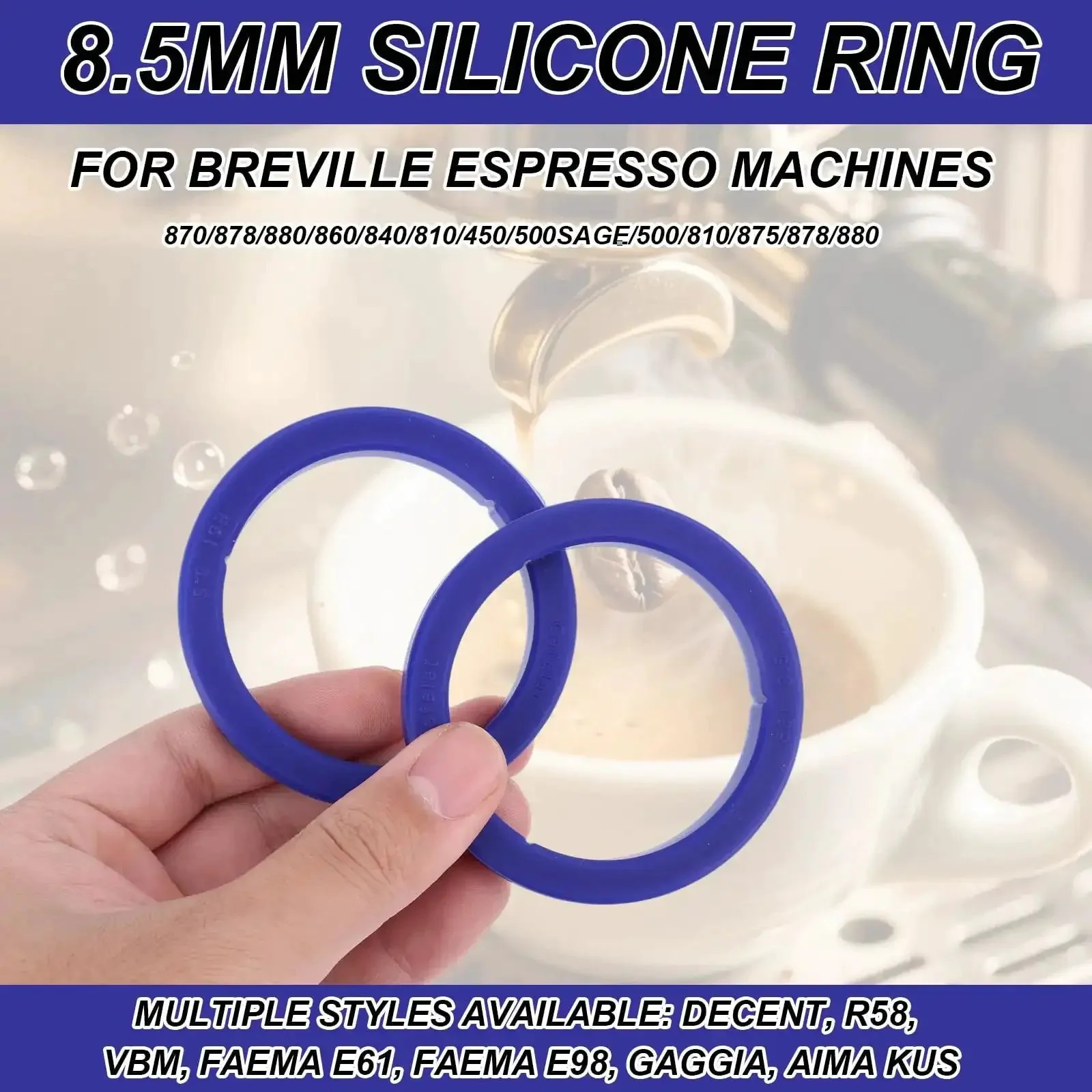 2 Pack Silicone Group Head Gaskets For E61 Espresso Machines Group Heads And Portafilters 8.5mm Blue Durable BPA Free High Temperature Resistant Easy Swap For Quick Replacements - Image 5