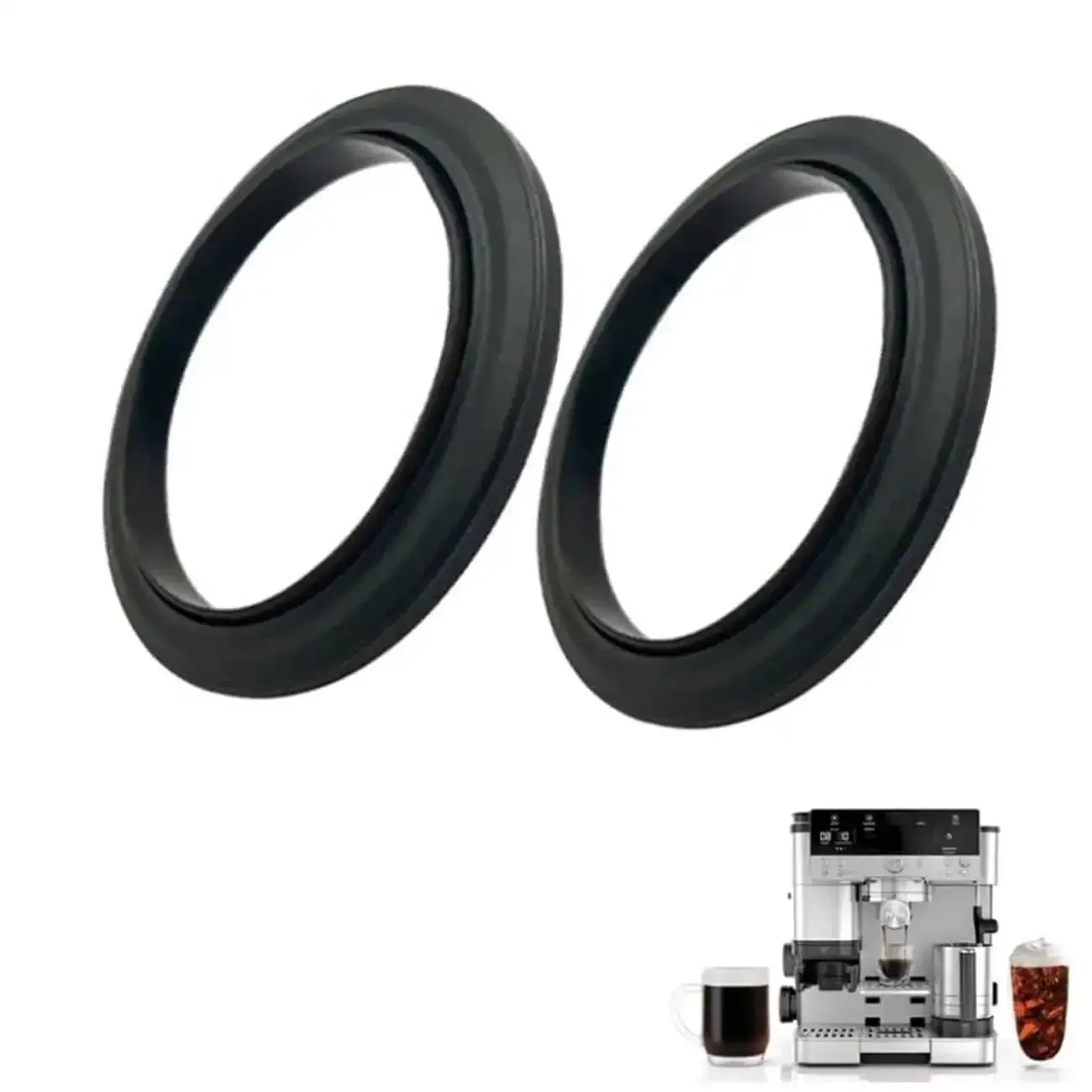 2 Pack Silicone Group Head Seals for Espresso Machines, Replacement Gasket Kit Compatible With ES601 ES701 Models, Durable Heat-Resistant Black, Compatible With Ninja ES601 And ES701 Coffee Makers
