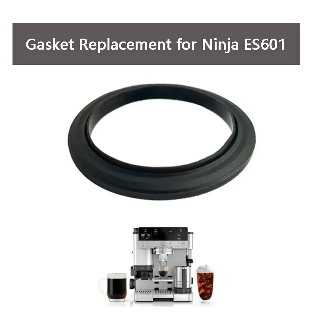 2 Pack Silicone Group Head Seals for Espresso Machines, Replacement Gasket Kit Compatible With ES601 ES701 Models, Durable Heat-Resistant Black, Compatible With Ninja ES601 And ES701 Coffee Makers - Image 2