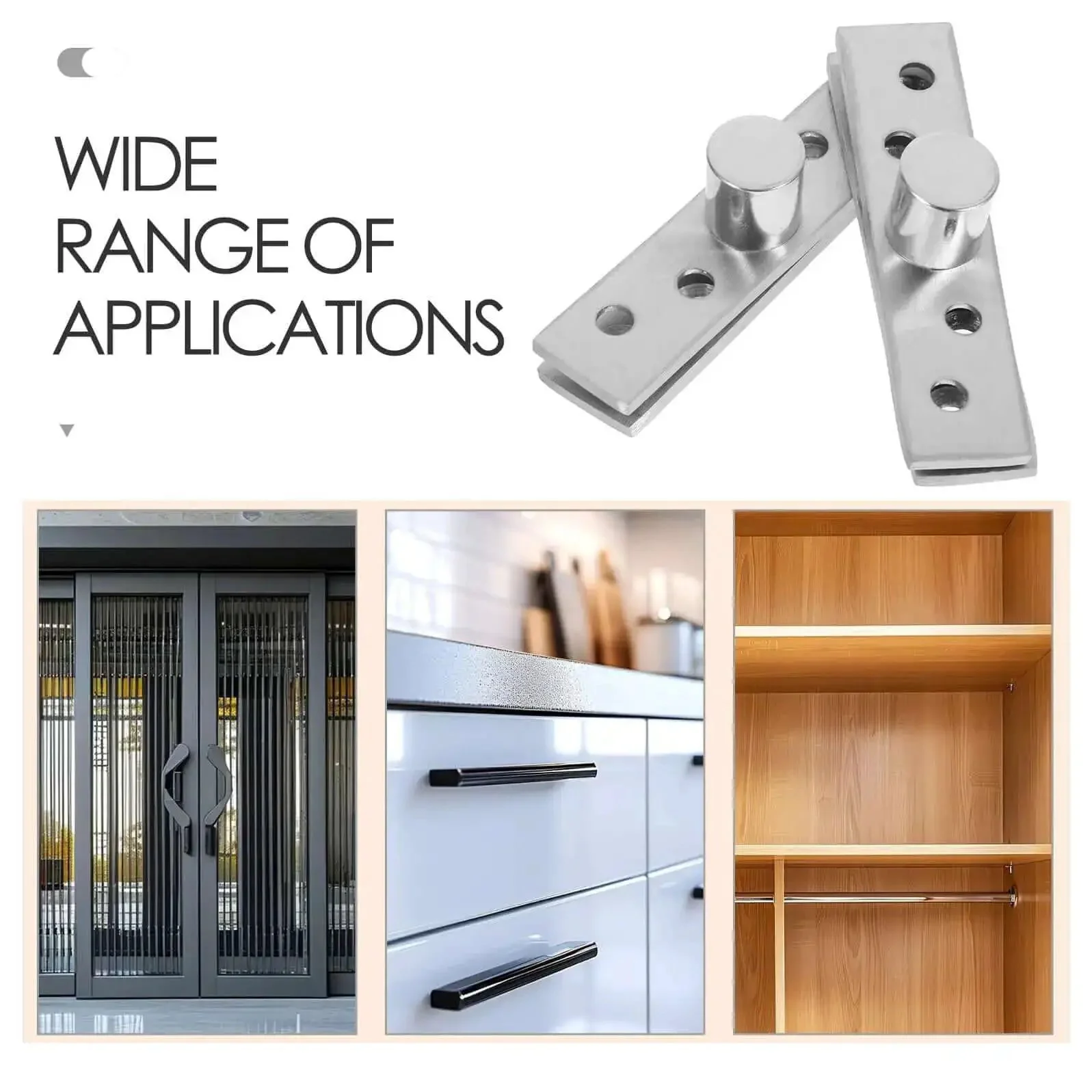 2 Pack Stainless Steel Hidden Pivot Hinges With 360 Degree Rotation For Hidden Doors And Cabinets Heavy Duty Center Shaft Pivot System For Kitchen Cabinets Bookshelves And Secret Door Hardware - Image 8