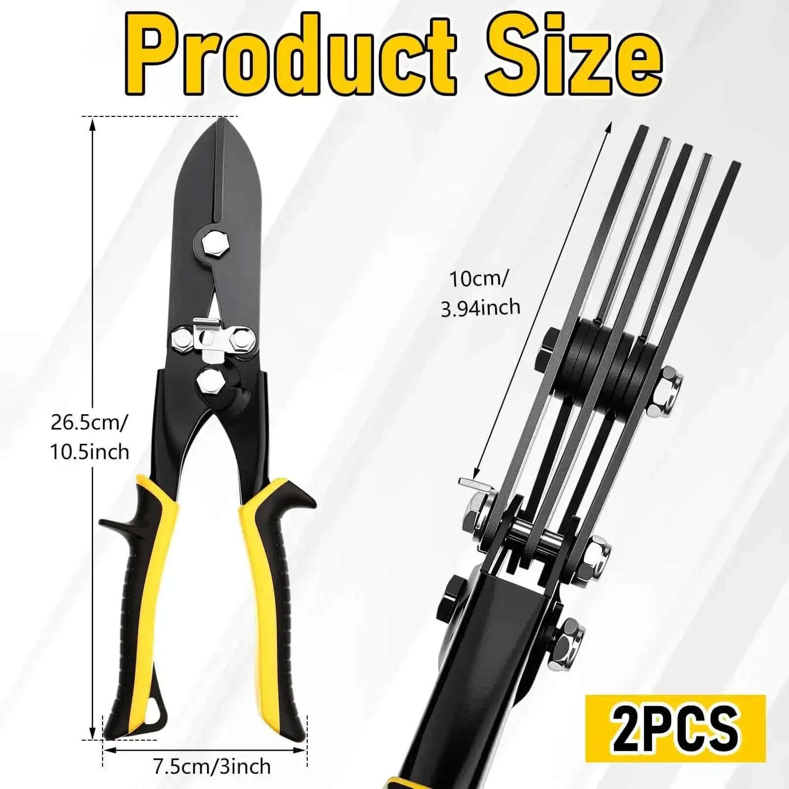 2-Piece 5-Blade Hand Crimper For Sheet Metal And Gutter, Ergonomic Grip Gutter Crimping Tool, 24-28 Gauge Stainless Steel Compatible, A Solid Workhorse For HVAC Ductwork, Stove Pipes, And Downspouts - Image 7