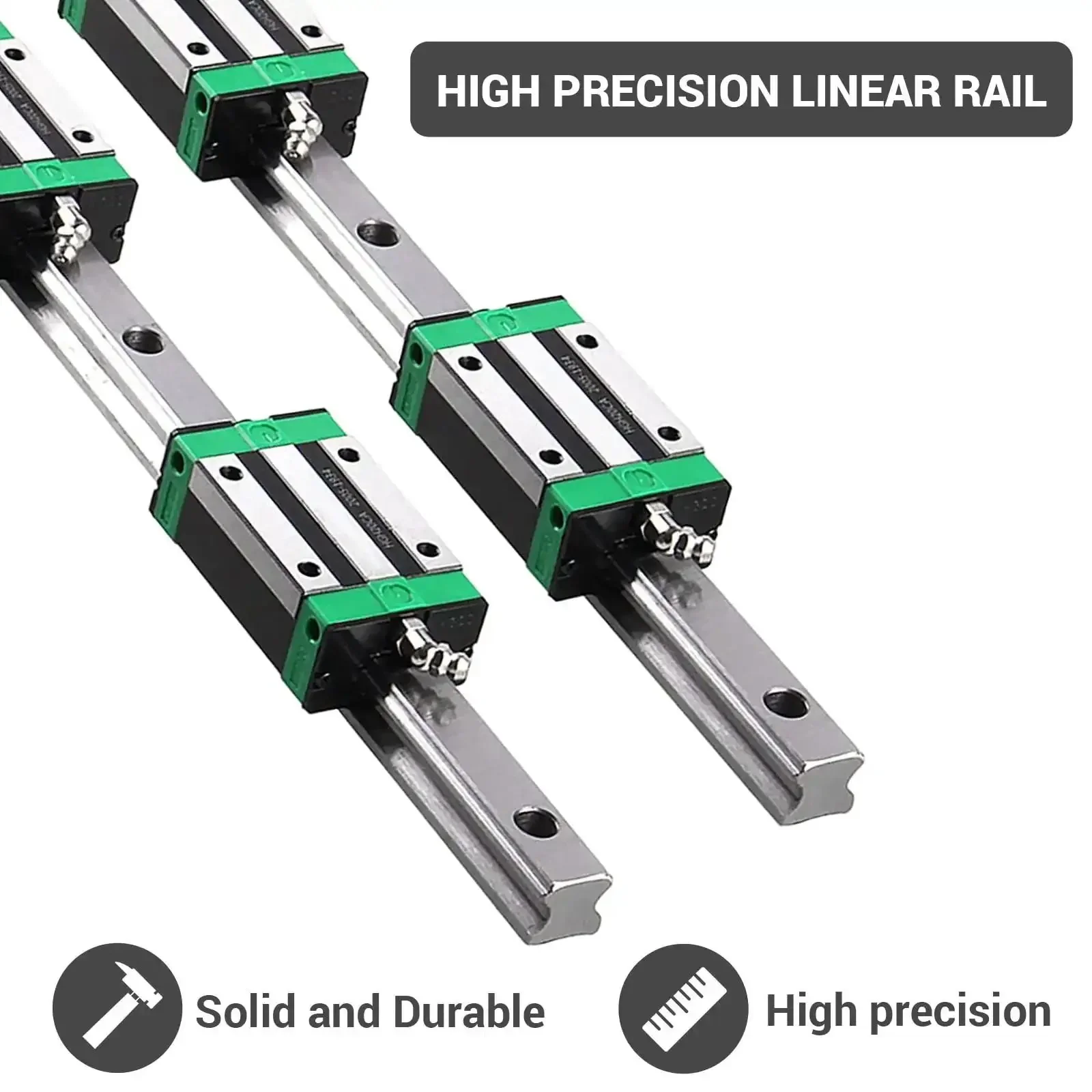 2 Piece 800mm HGR20 Linear Guide Rail Kit With 4 HGH20CA Carriages For DIY CNC Routers Lathes Mills And 3D Printers Includes Wrench And Plastic Dust Caps For Maker Friendly Smooth Precision And Durable Performance - Image 5