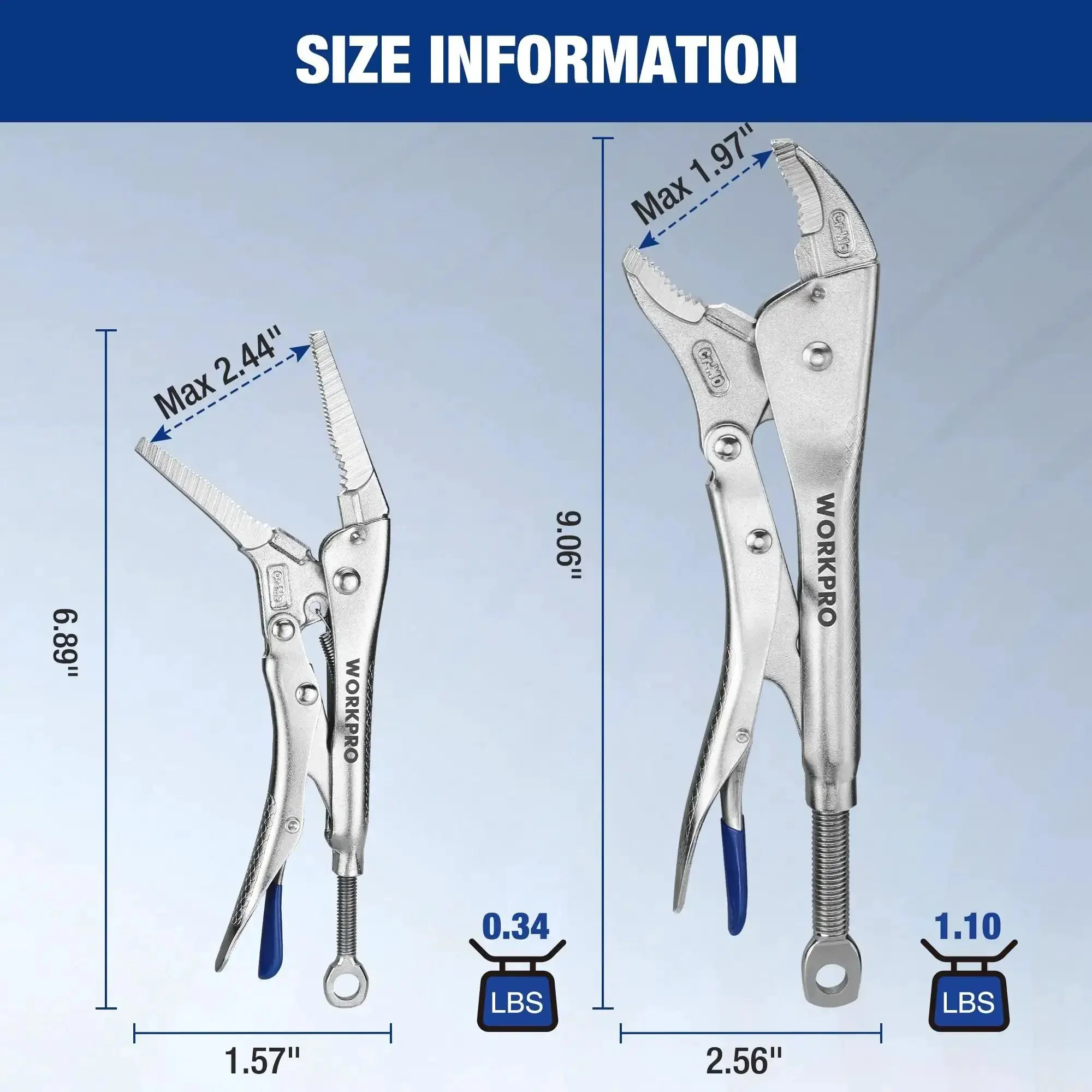 2-Piece Locking Pliers Set With 6.5 Inch Long Nose And 10 Inch Curved Jaw For Boss Grip, CR-MO Steel Construction And Adjustable Screw, Multipurpose Clamp Tool For Auto Repair, Welding, And Home DIY Projects - Image 4