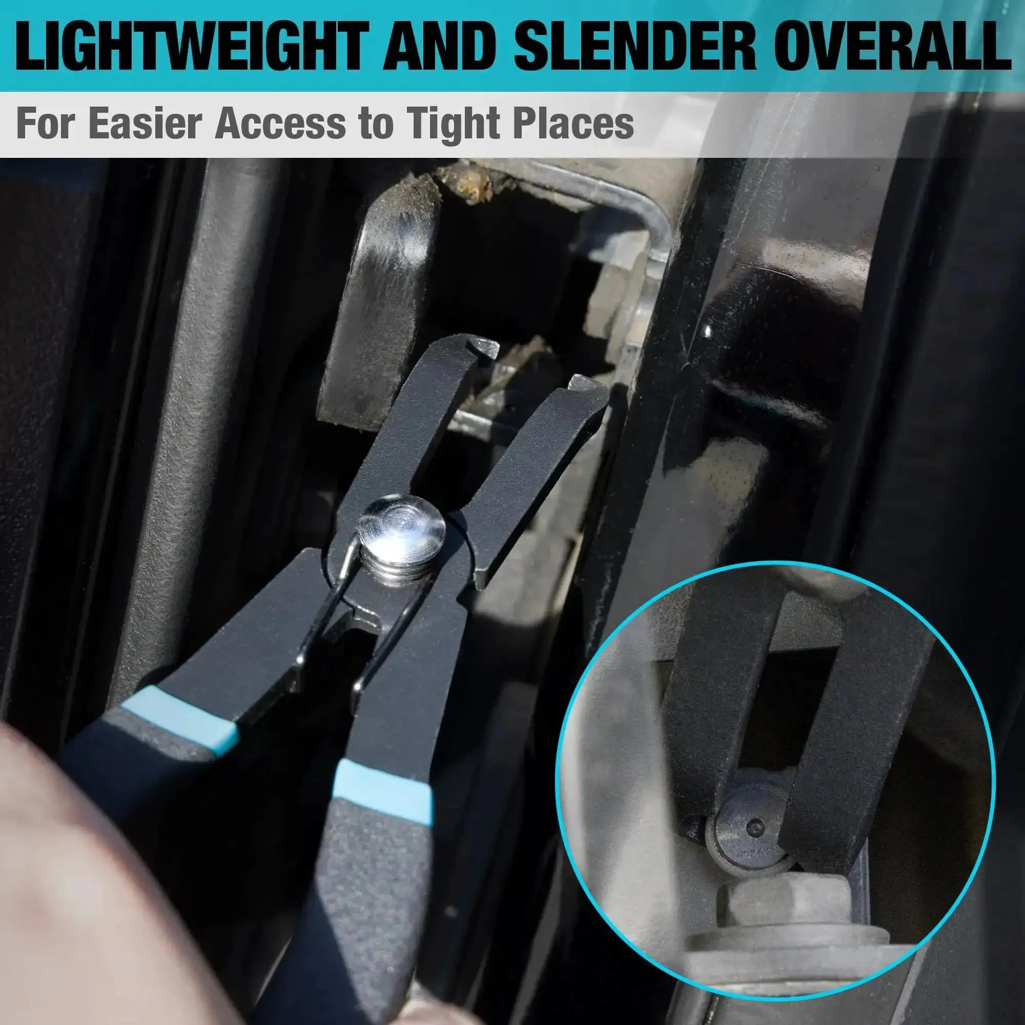 2 Piece Push Pin Pliers Set With Spring Loaded Jaws And 30 Degree And 80 Degree Offset Angles For Easy Trim Fastener Removal Auto Clip Rivet And Plastic Fastener Tool Kit - Image 3