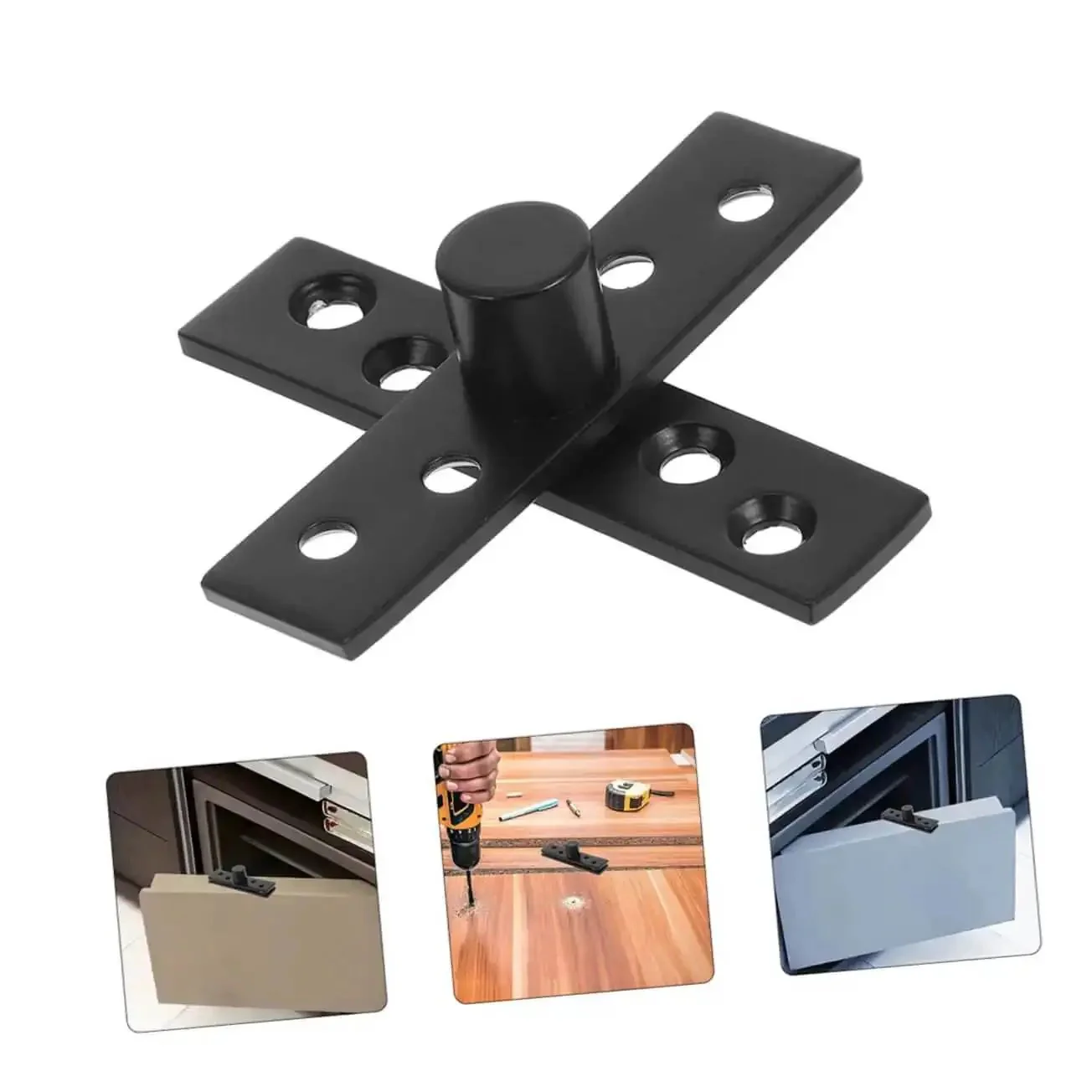 2-Piece Stainless Steel Hidden Pivot Hinges for Concealed Doors and Cabinets, Rotating Concealed Door Hardware, Heavy-Duty Pivot Hinges for Secret Doors, Sleek Invisible Look, Durable and Versatile for Wooden Doors - Image 3