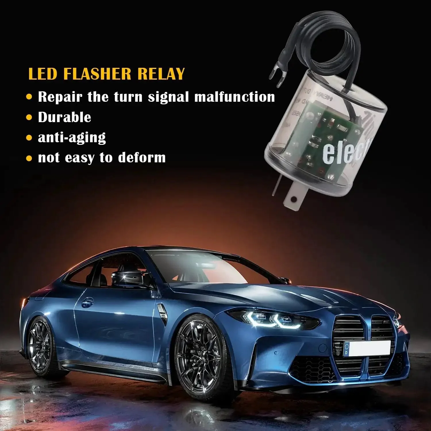 2 Pin LED Flasher Relay With Ground Wire For 12V Cars Trucks And SUVs No Brainer Fix For LED Turn Signal Flickering Universal Blinkers Waterproof ABS Housing 2 Pack - Image 5