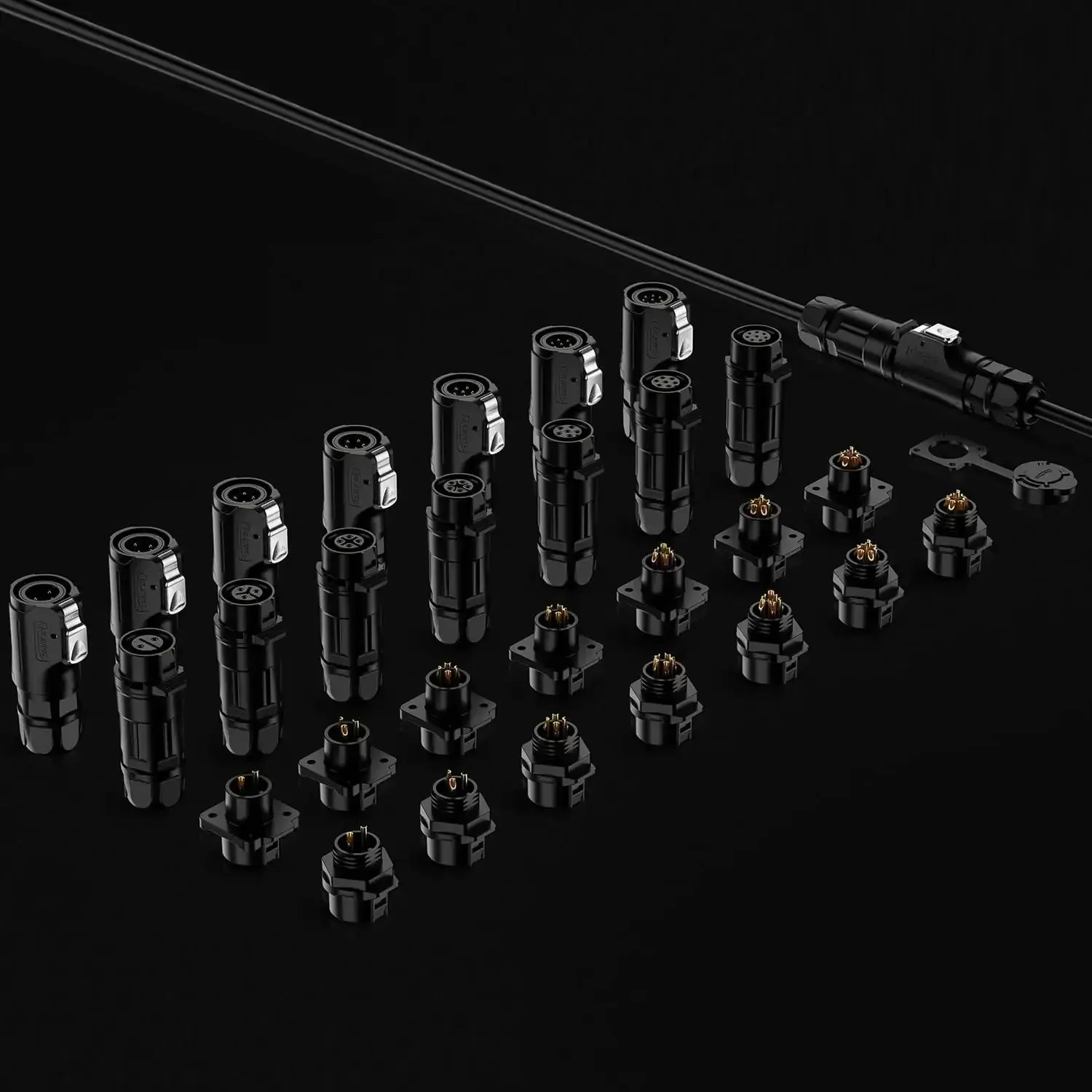 2 Pin M12 Waterproof Panel Mount Connector DC 12V For AV Systems IP68 Rated Plug And Socket, Rugged PBT Plastic Cable End Connector With Tight Seal, Durable Industrial Grade Interface For Outdoor Or Indoor Use - Image 4