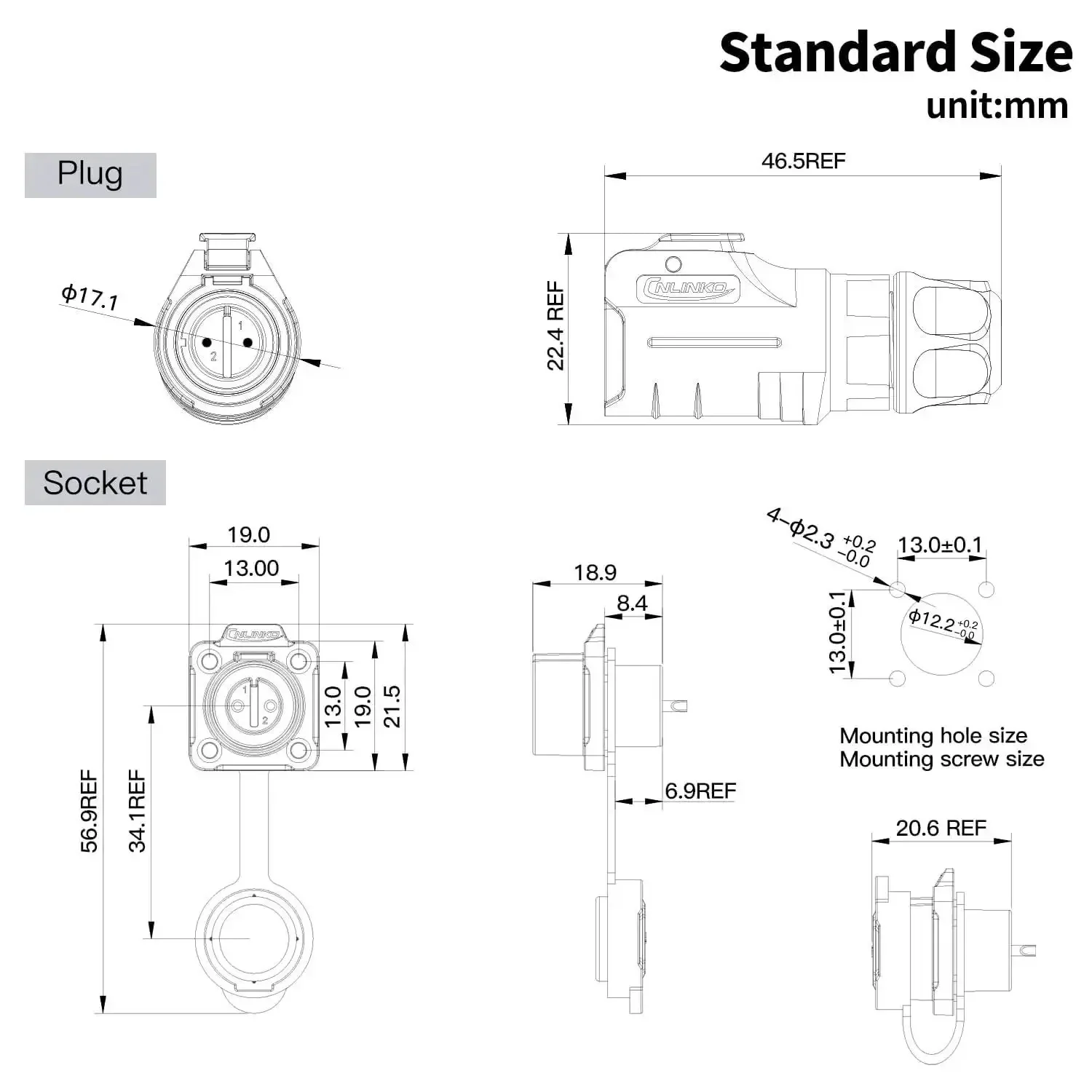 2 Pin M12 Waterproof Panel Mount Connector DC 12V For AV Systems IP68 Rated Plug And Socket, Rugged PBT Plastic Cable End Connector With Tight Seal, Durable Industrial Grade Interface For Outdoor Or Indoor Use - Image 7