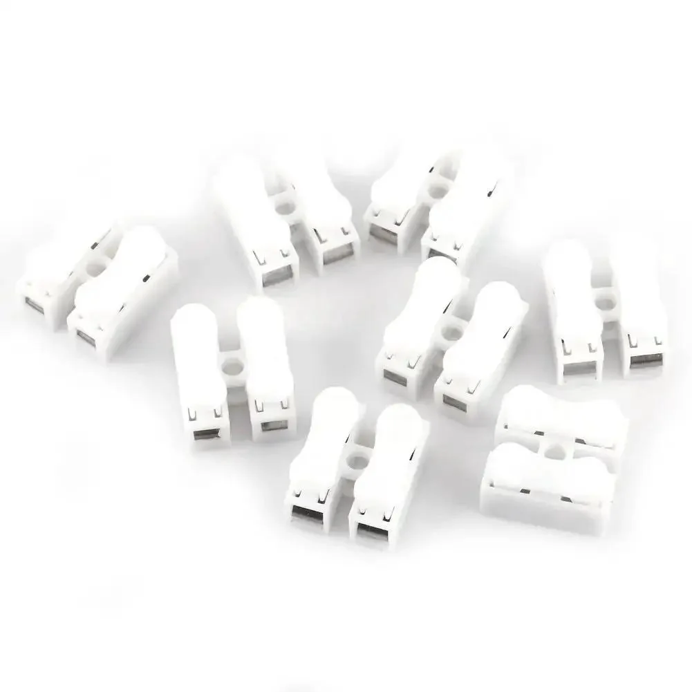 2 Pin Push Wire Connector Kit 100 Pcs 5A White LED Wiring Terminal Clamp Terminal Quick Cable Connector For Electronics Projects No Fuss Easy Plug In Durable Flame Retardant Plastic Shell - Image 3