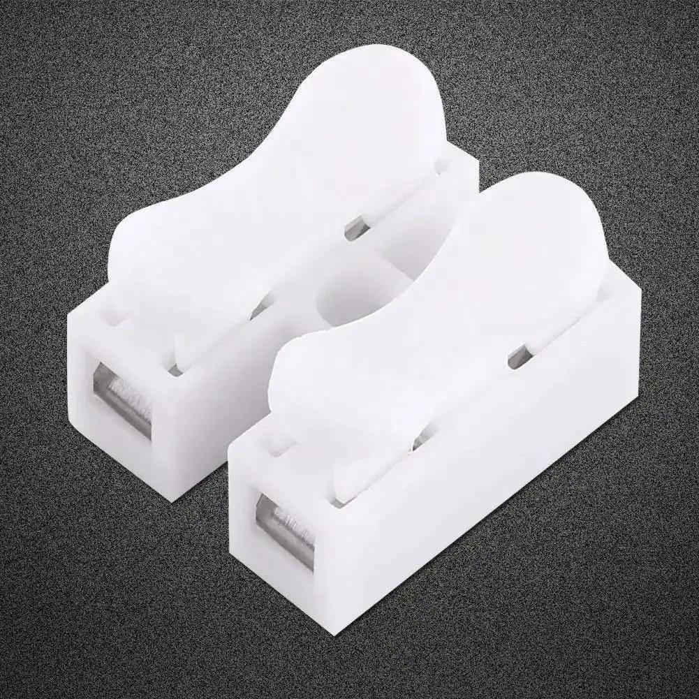 2 Pin Push Wire Connector Kit 100 Pcs 5A White LED Wiring Terminal Clamp Terminal Quick Cable Connector For Electronics Projects No Fuss Easy Plug In Durable Flame Retardant Plastic Shell - Image 4