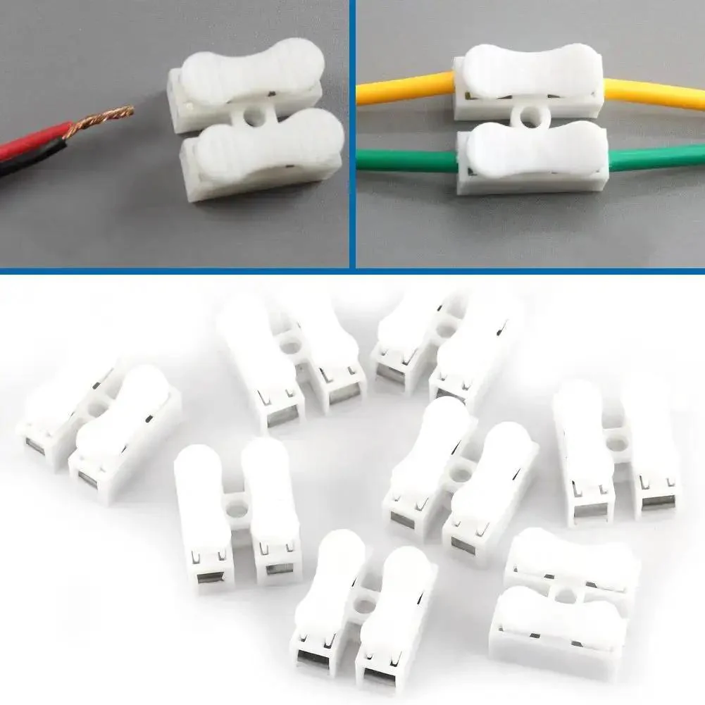 2 Pin Push Wire Connector Kit 100 Pcs 5A White LED Wiring Terminal Clamp Terminal Quick Cable Connector For Electronics Projects No Fuss Easy Plug In Durable Flame Retardant Plastic Shell - Image 9