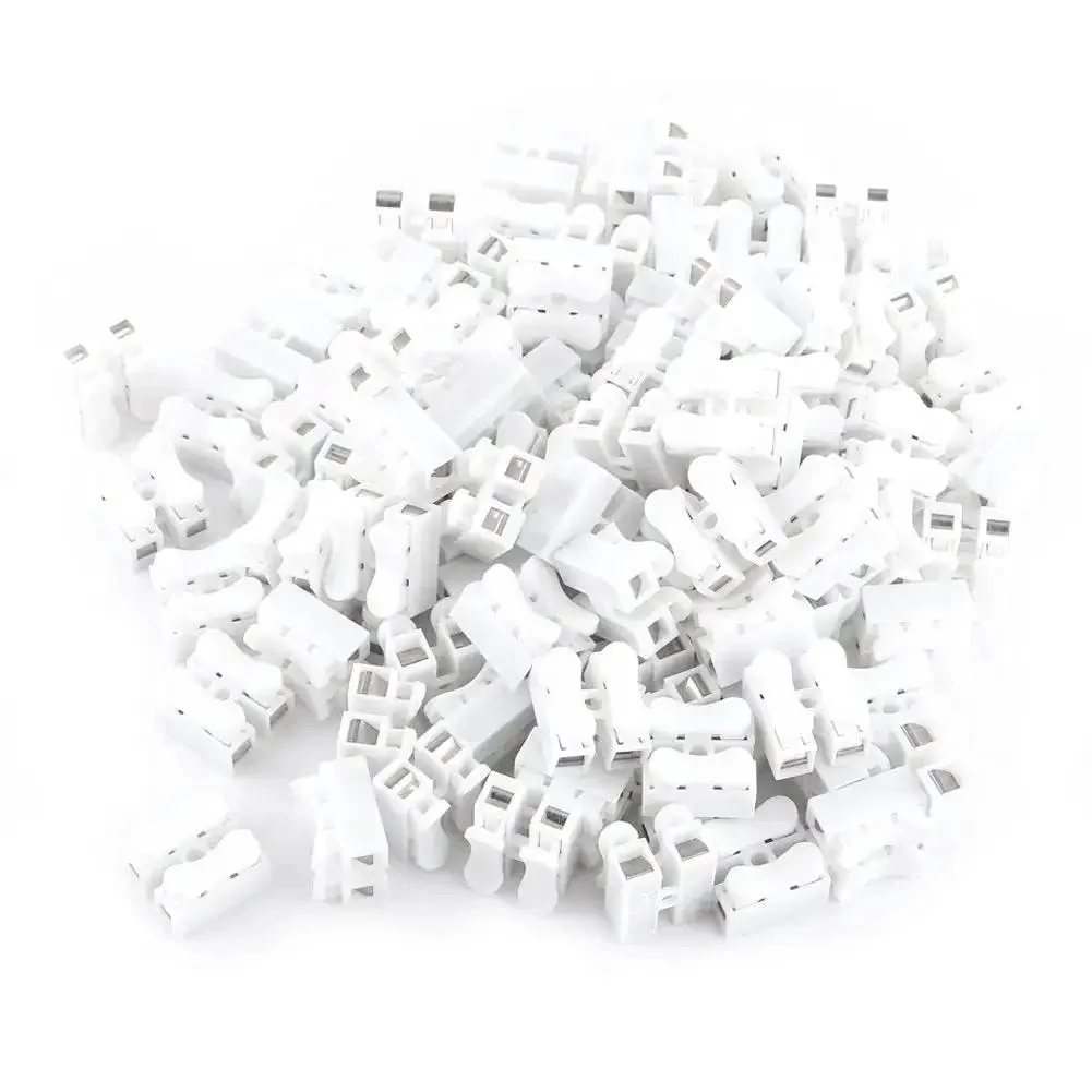 2 Pin Quick Connect Wiring Terminals Kit, 100-Piece Assortment, Easy Snap Splice Connectors For Electricity, Home Appliances, Lighting, And Machinery, High Conductivity Copper Core, Insulated Wire Clamp Kit For Safe, Reliable Electrical Connections