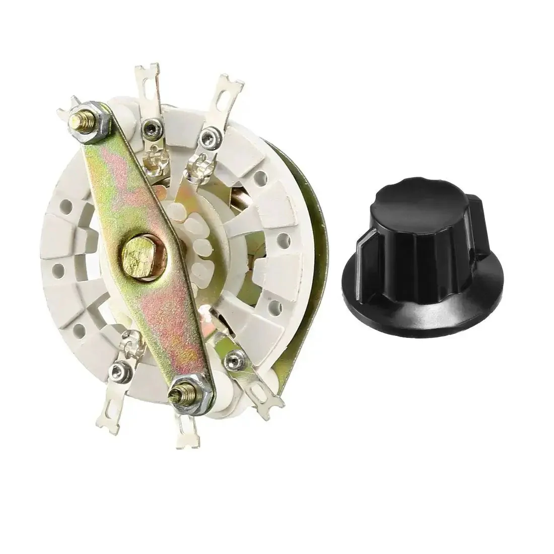2 Pole 2 Position Band Selector Rotary Switch With Knob, 1 Deck, 6mm Shaft, 9.7mm Mount Hole, 6 Pins, Fits Compact Electronics And DIY Radio Projects Today - Image 2