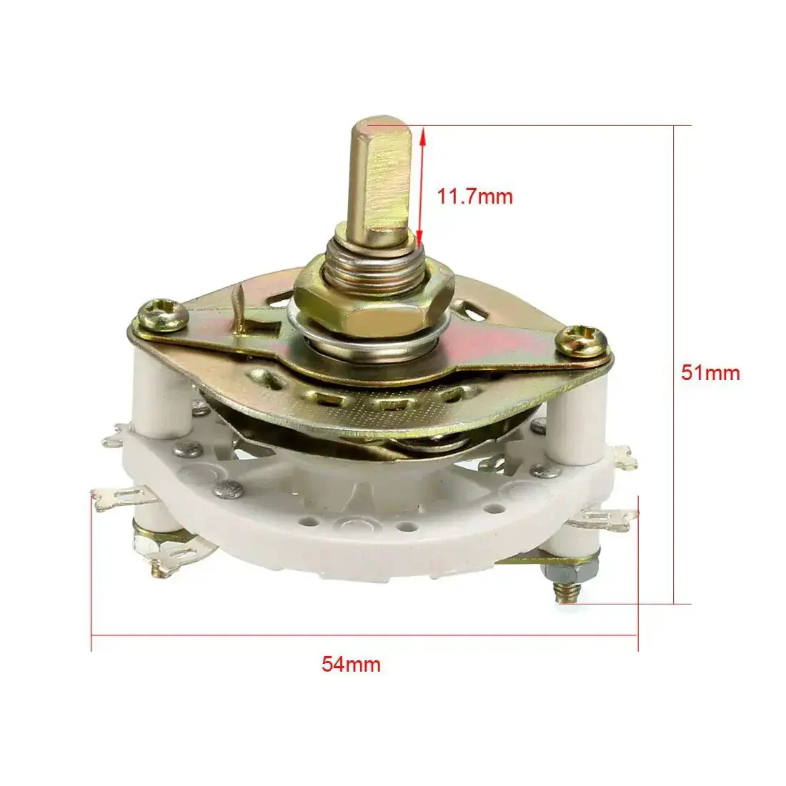 2 Pole 2 Position Band Selector Rotary Switch With Knob, 1 Deck, 6mm Shaft, 9.7mm Mount Hole, 6 Pins, Fits Compact Electronics And DIY Radio Projects Today - Image 4