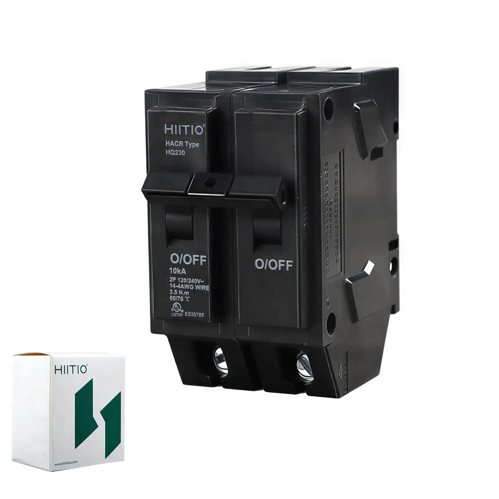 2 Pole 60A Thermal Magnetic Miniature Circuit Breaker Plug In Panel Mount With Tool Free Install And 10KA Breaking Capacity For Residential And Light Commercial MCB UL Listed