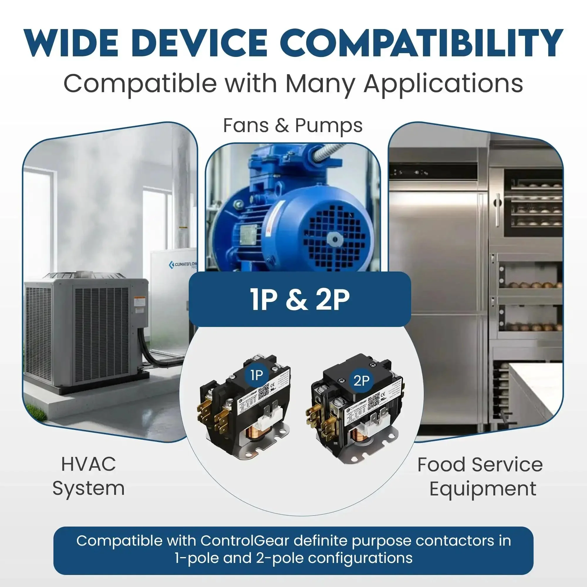 2 Pole Definite Purpose Contactor With 120V Coil 30 Amp UL Recognized A2L Refrigerants Rated Line Lugs And Load Screws DW302B-11 2P 120V Coil Built For Heavy Duty HVAC Reliability With Quiet Copper Shading Coils - Image 2