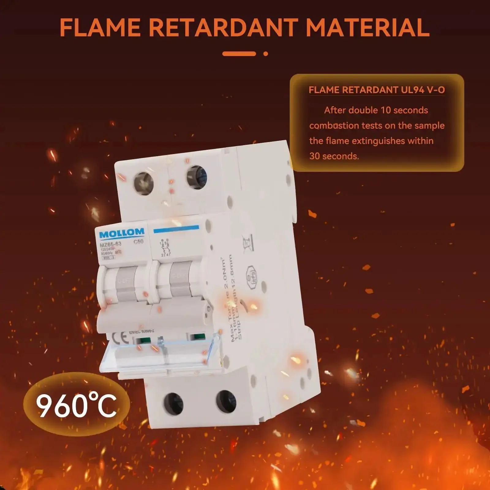 2 Pole Miniature Circuit Breaker 20A C20 6KA Breaking Capacity 110-240V AC Thermal Magnetic Trip Heavy Duty For Solar Systems Home Electrical Panels And RV Setups - Image 3